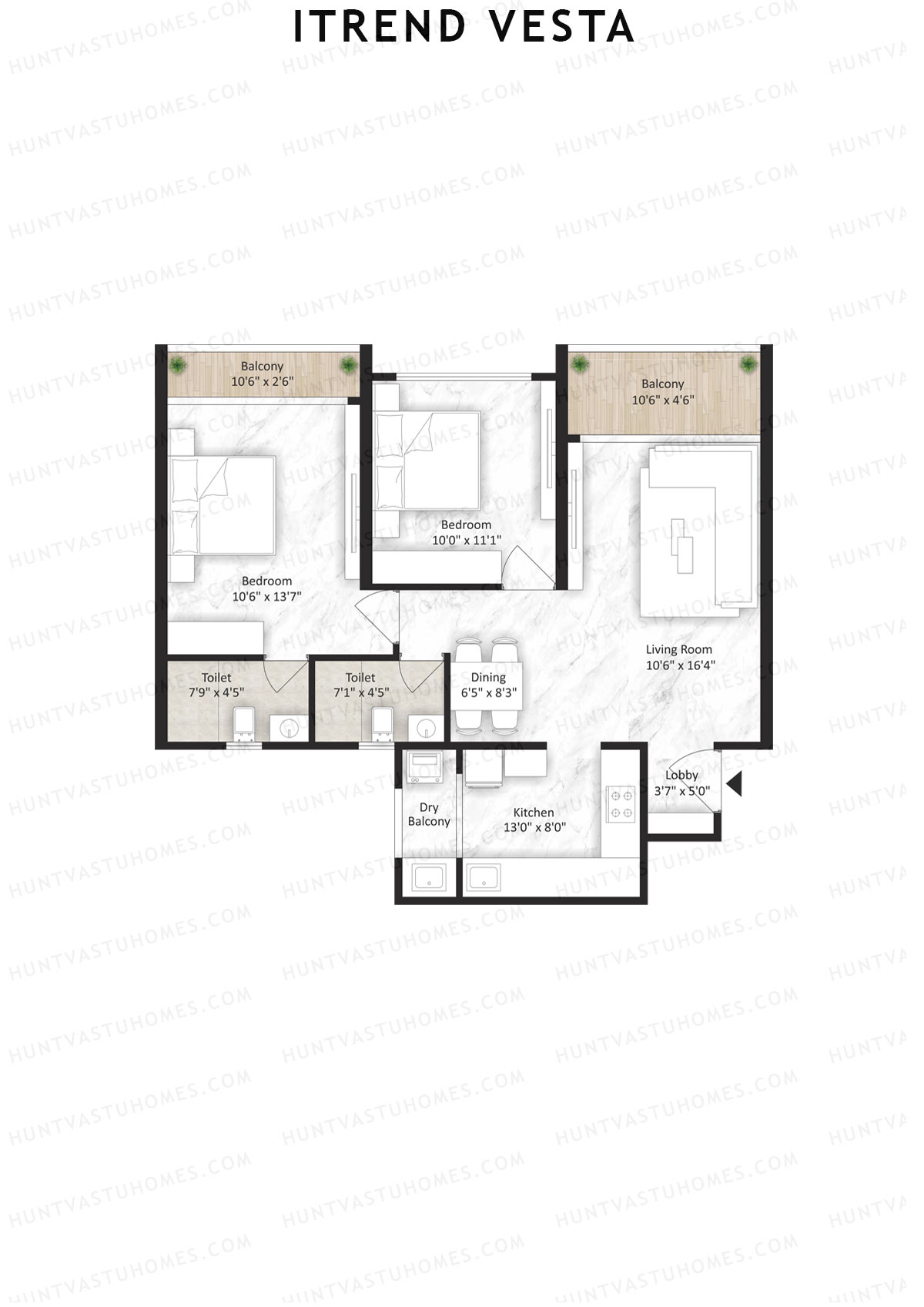 Itrend Vesta Wing C Unit 2 Floor Plan