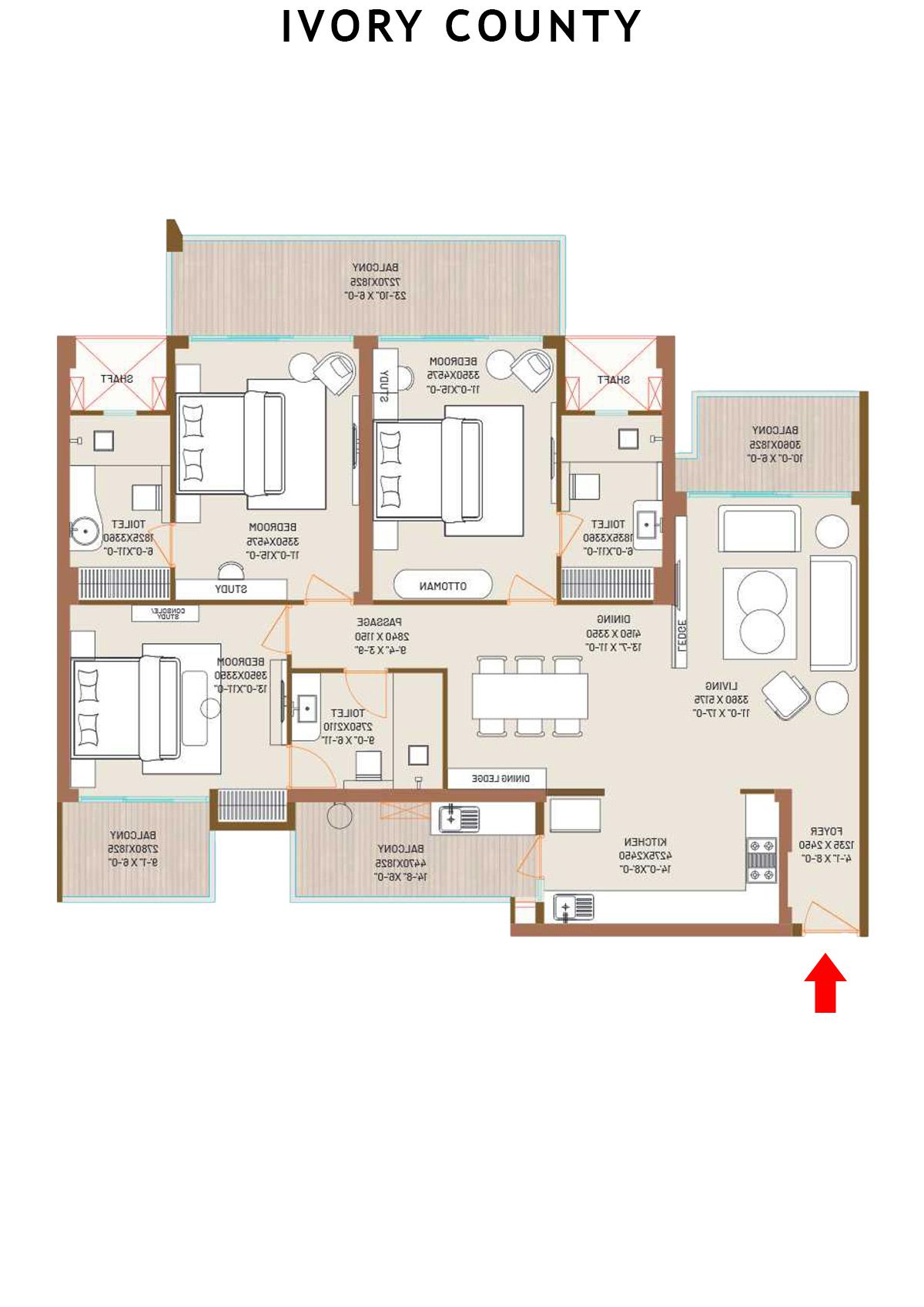 Ivory County Tower A1 Unit 3 Floor Plan