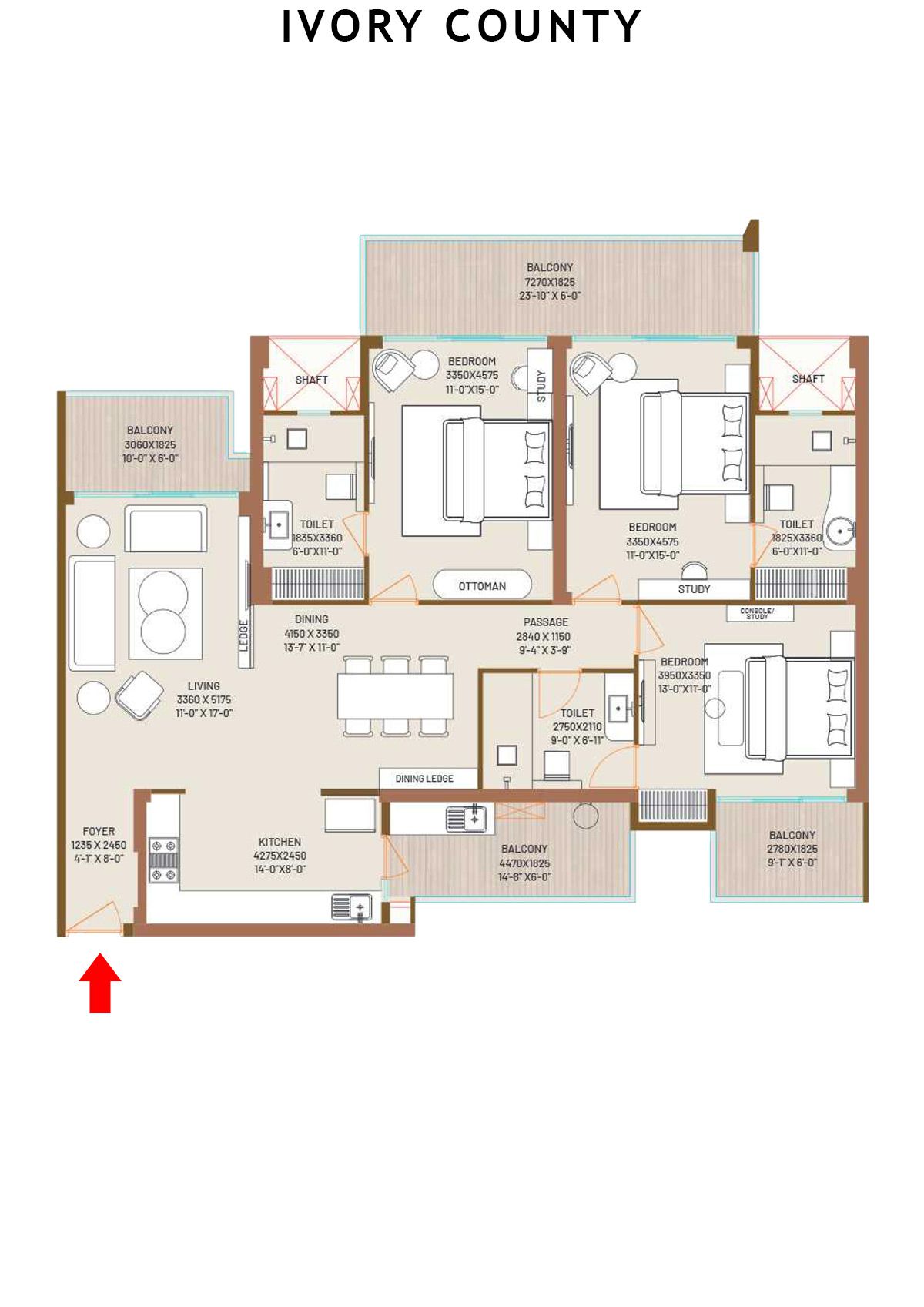 Ivory County Tower A1 Unit 4 Floor Plan