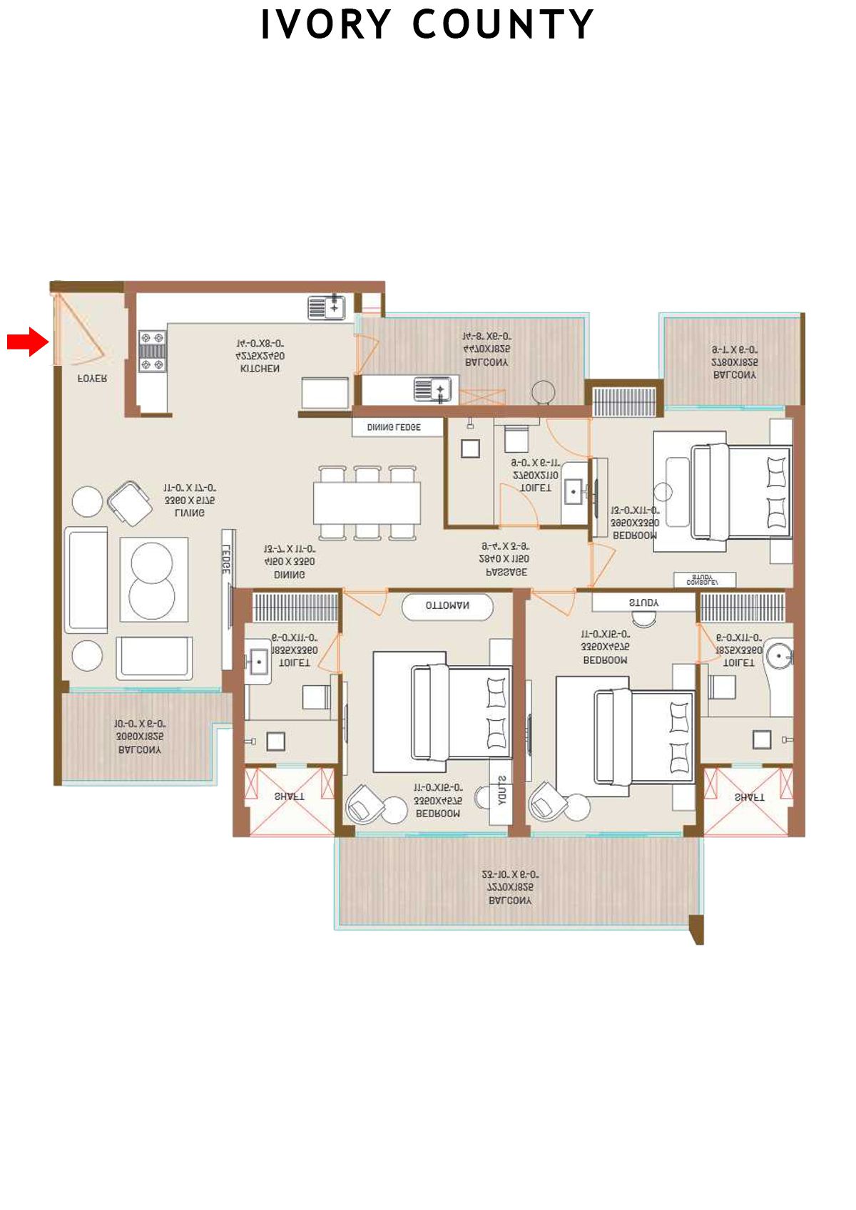 Ivory County Tower A4 Unit 1 Floor Plan