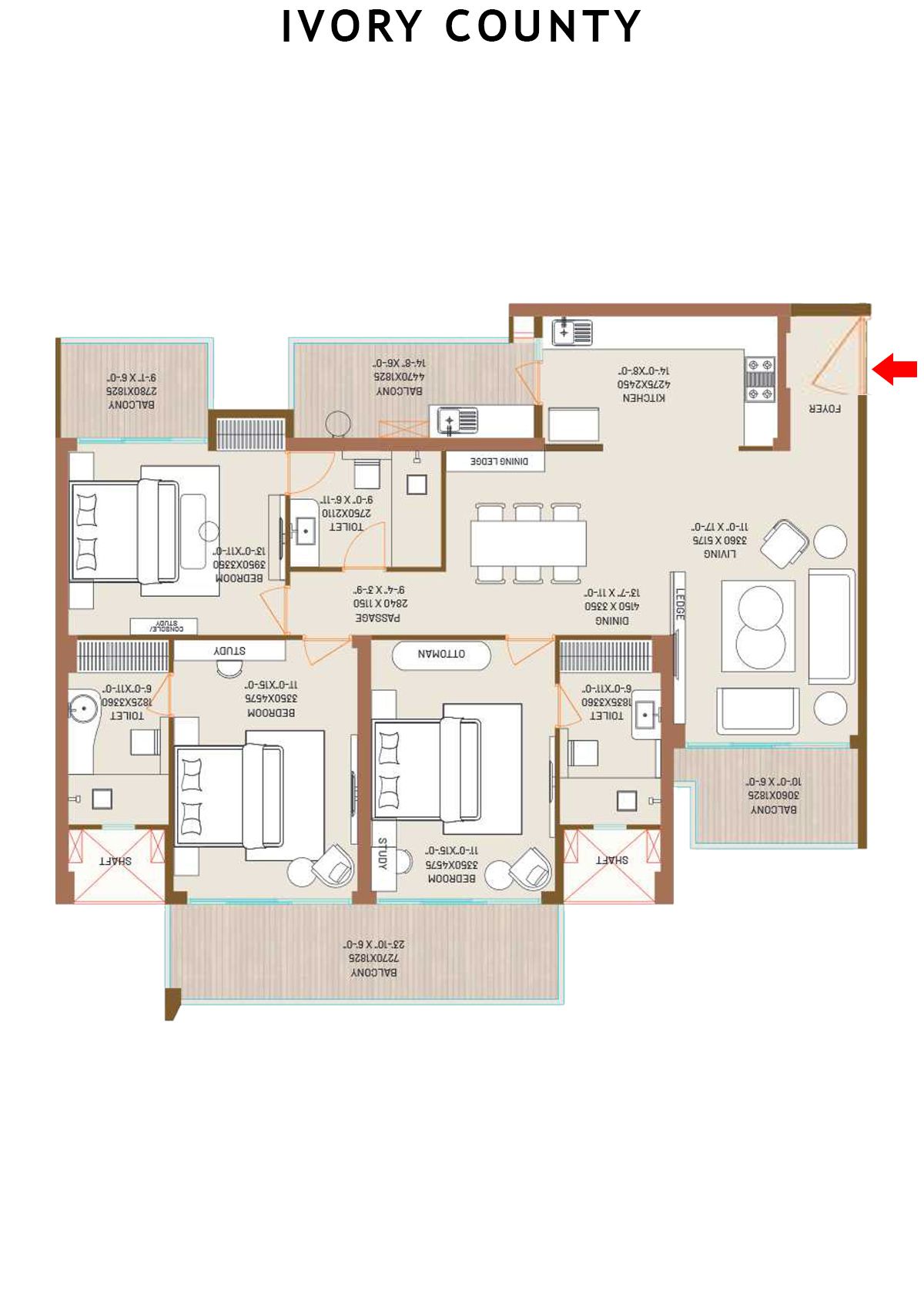 Ivory County Tower A4 Unit 2 Floor Plan