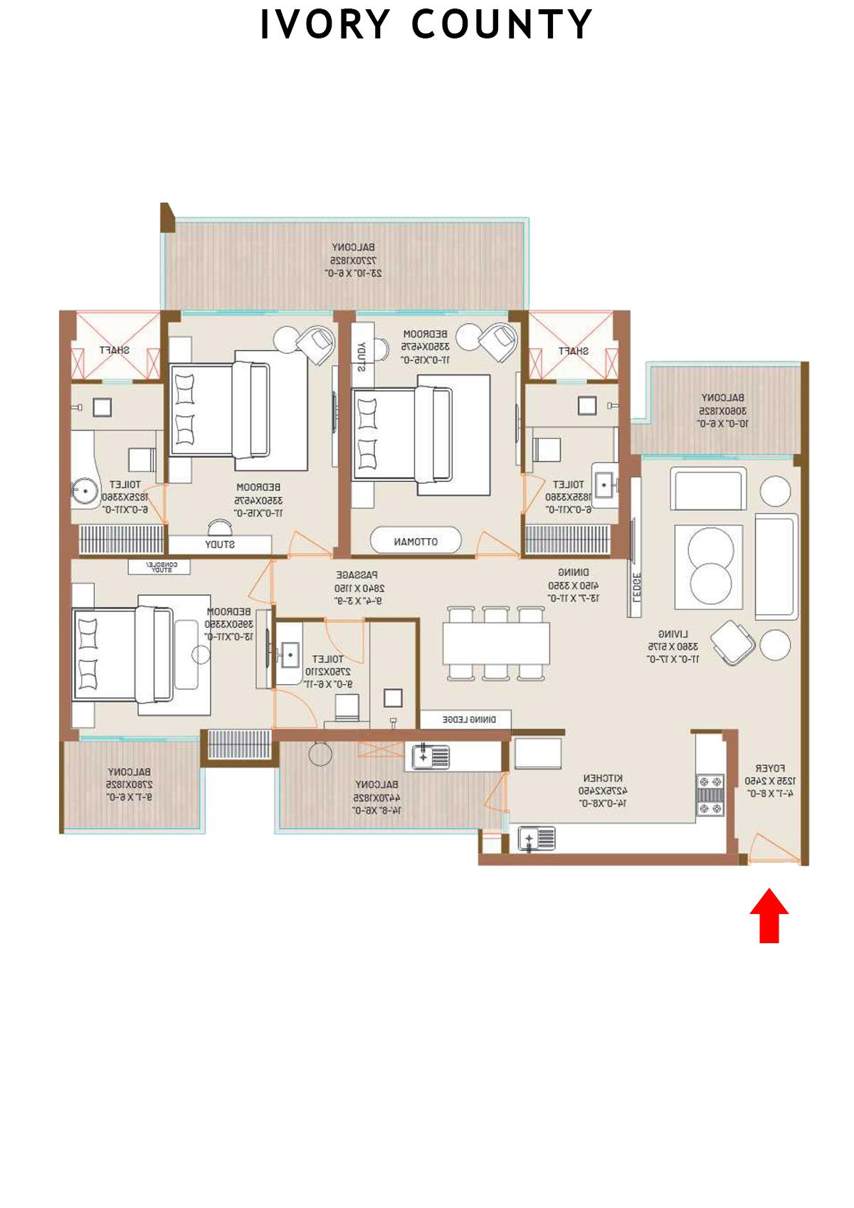 Ivory County Tower A4 Unit 3 Floor Plan