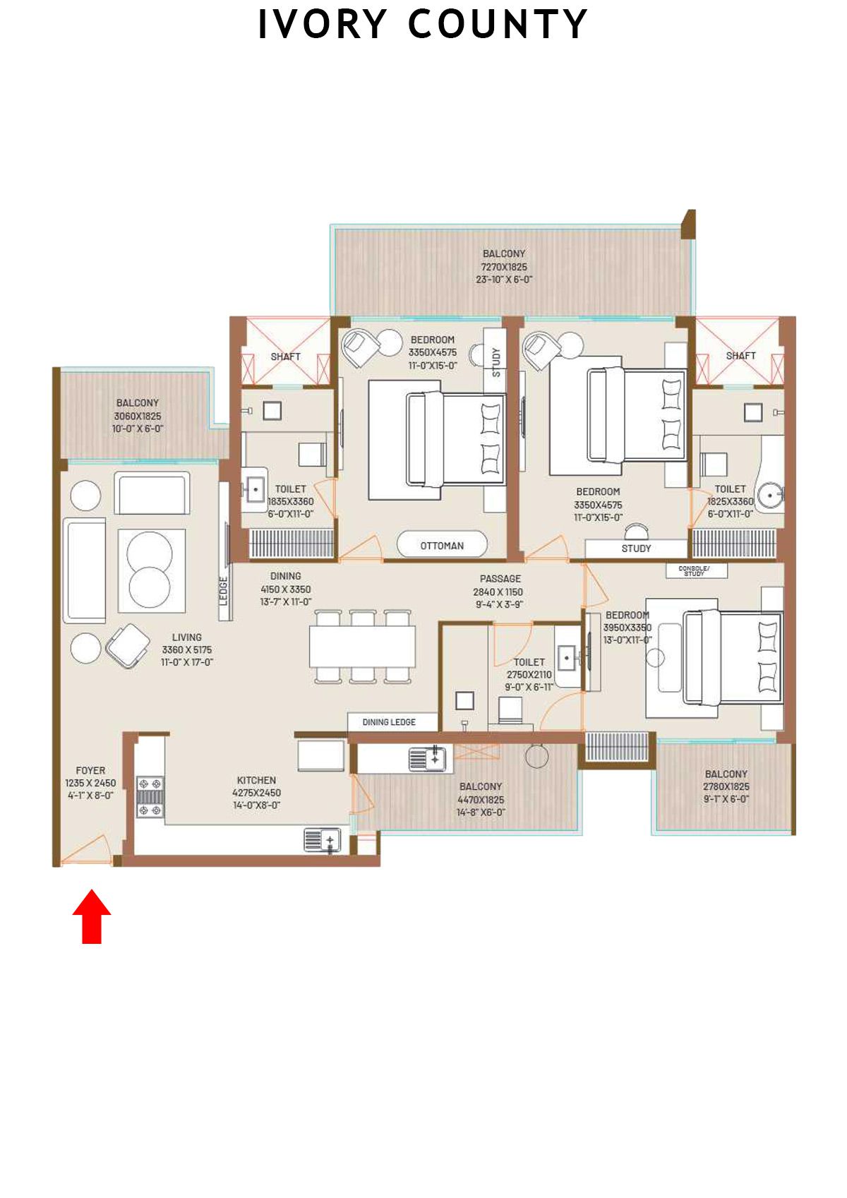 Ivory County Tower A4 Unit 4 Floor Plan
