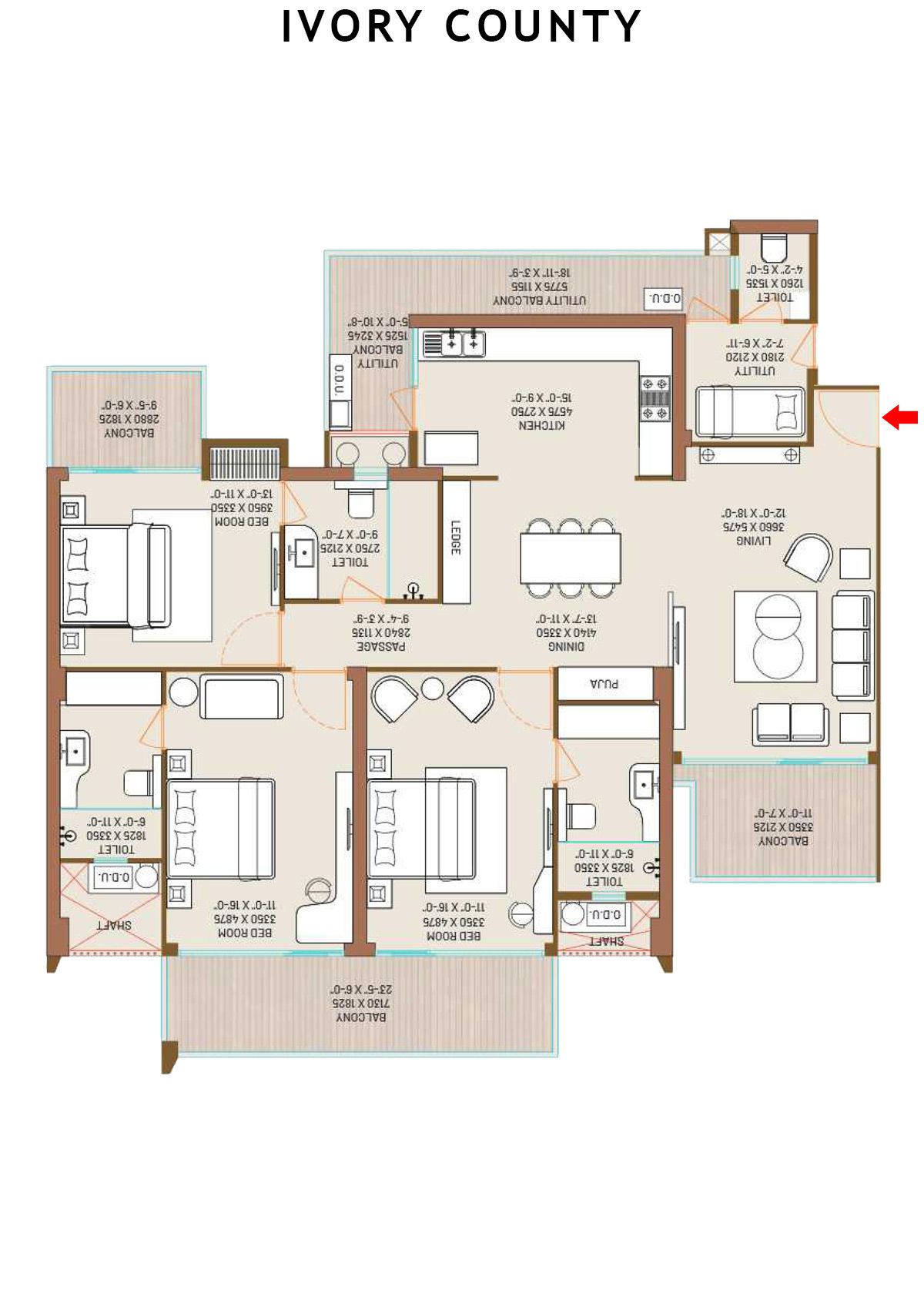 Ivory County Tower B1 Unit 4 Floor Plan