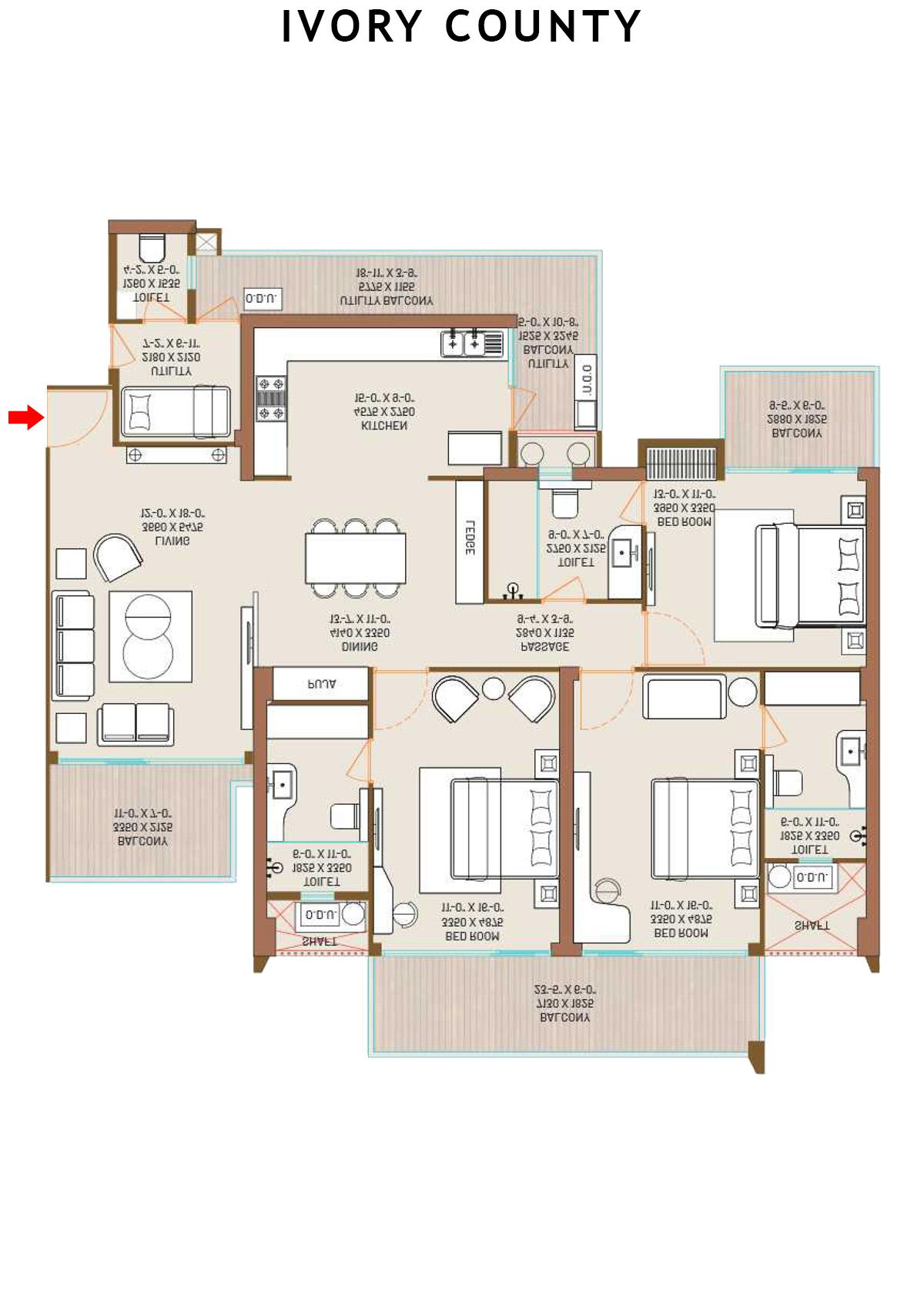 Ivory County Tower B5 Unit 1 Floor Plan