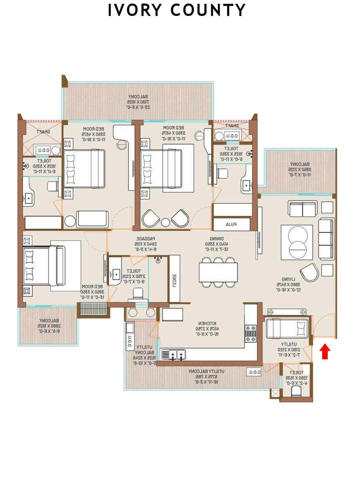 Ivory County Tower B5 Unit 3 Floor Plan