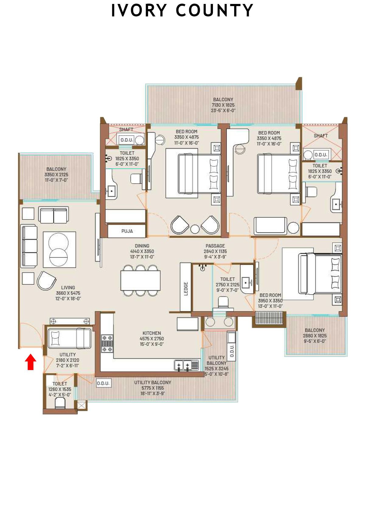 Ivory County Tower B5 Unit 4 Floor Plan