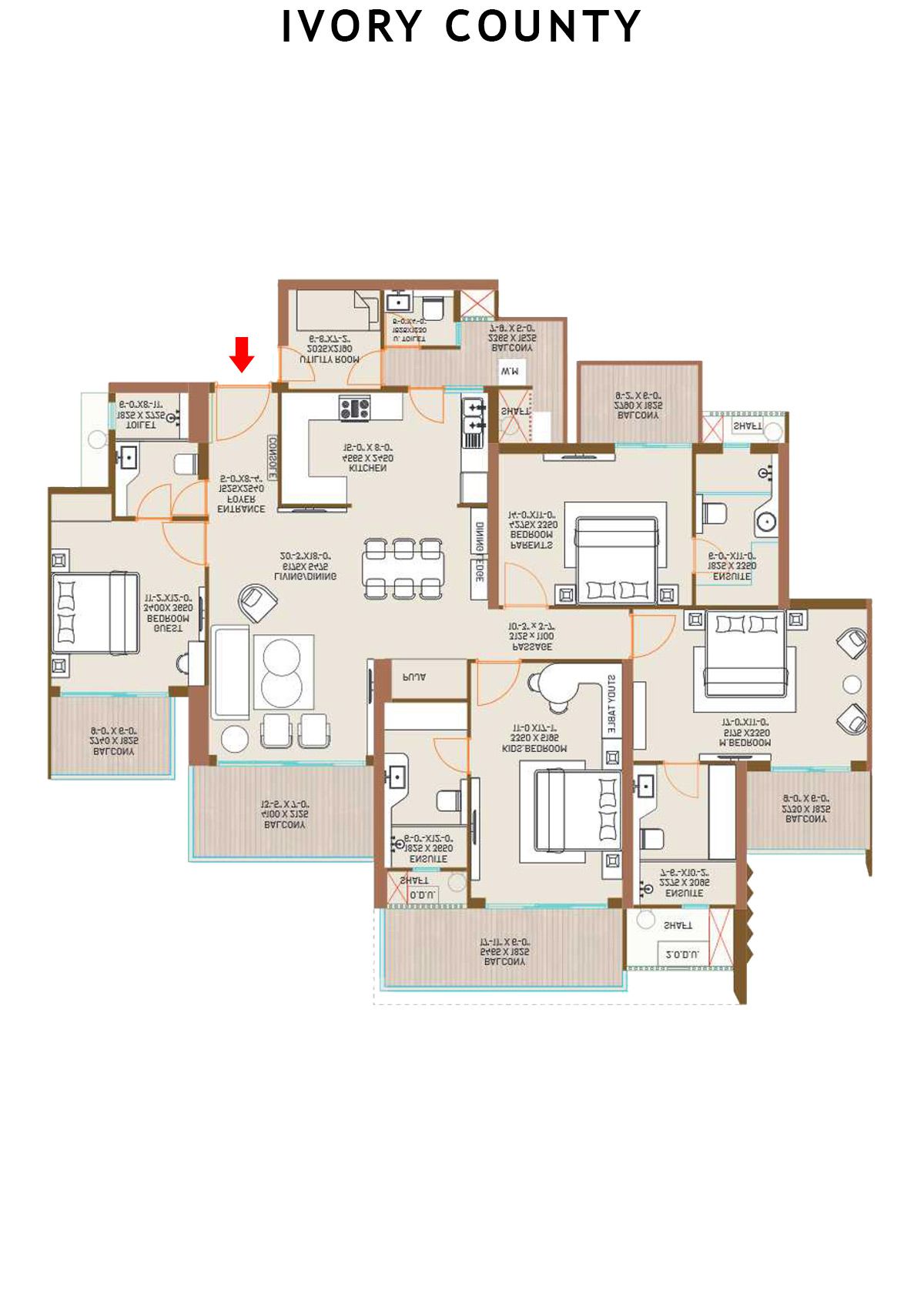 Ivory County Tower C1 Unit 3 Floor Plan