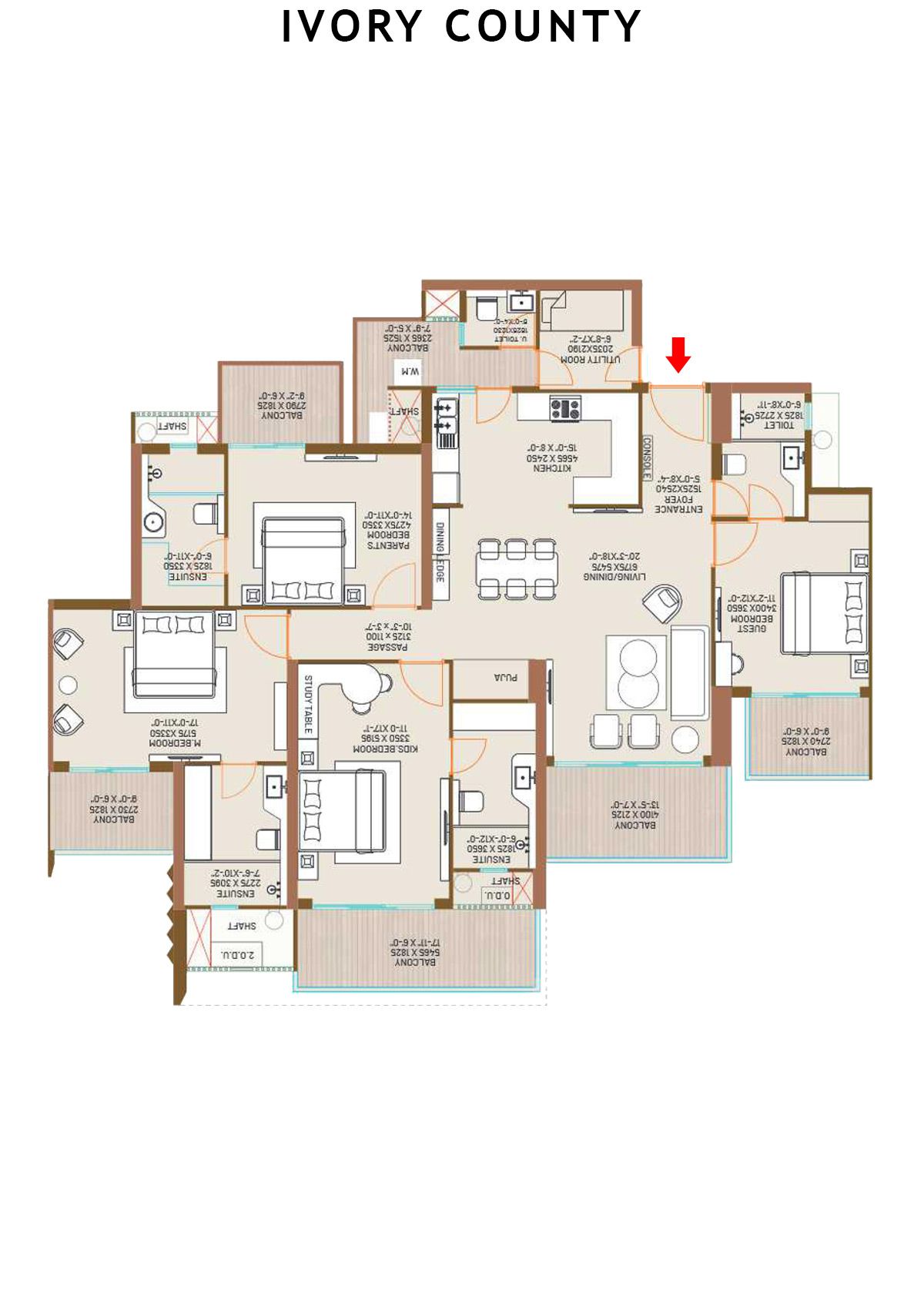 Ivory County Tower C1 Unit 4 Floor Plan