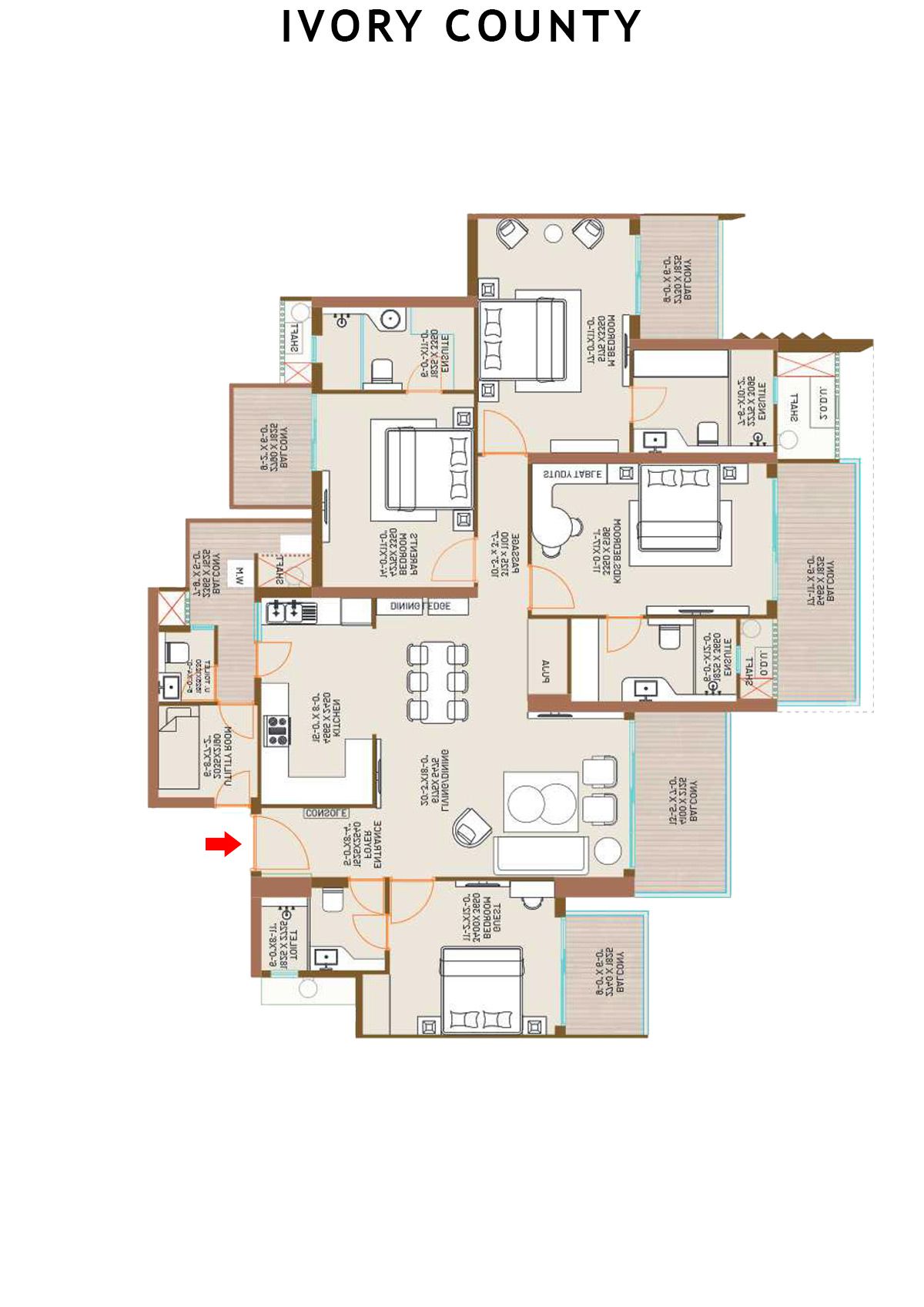 Ivory County Tower C3 Unit 1 Floor Plan