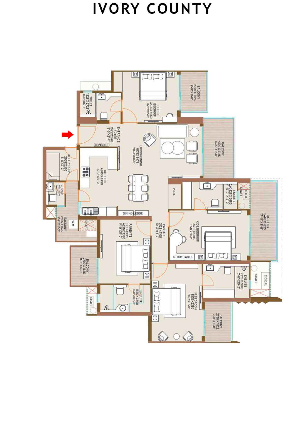 Ivory County Tower C3 Unit 2 Floor Plan