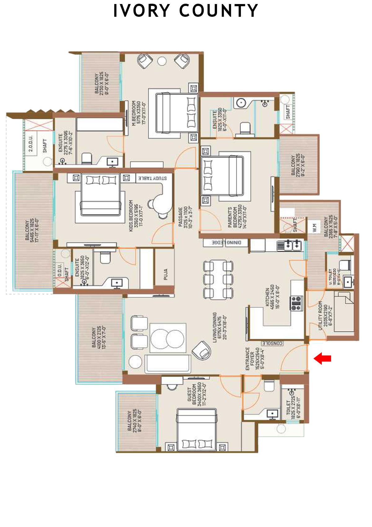 Ivory County Tower C3 Unit 4 Floor Plan