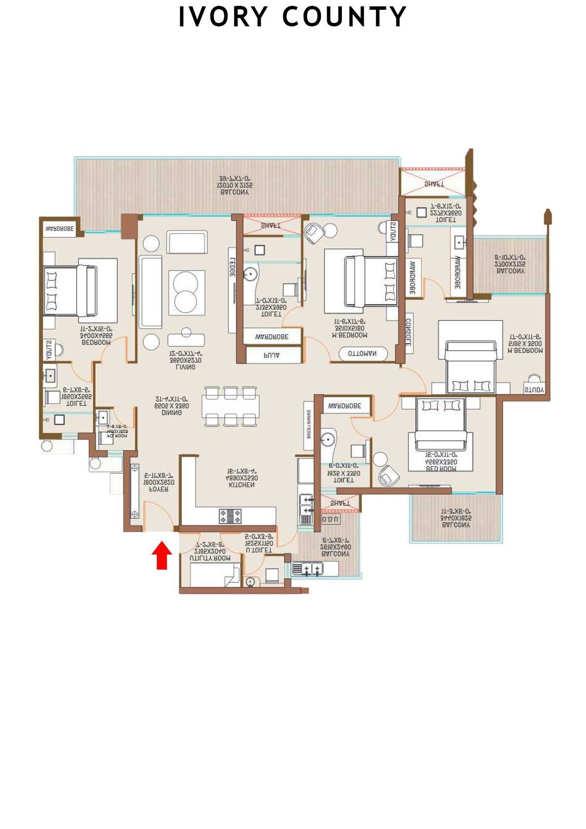 Ivory County Tower D1 Unit 4 Floor Plan