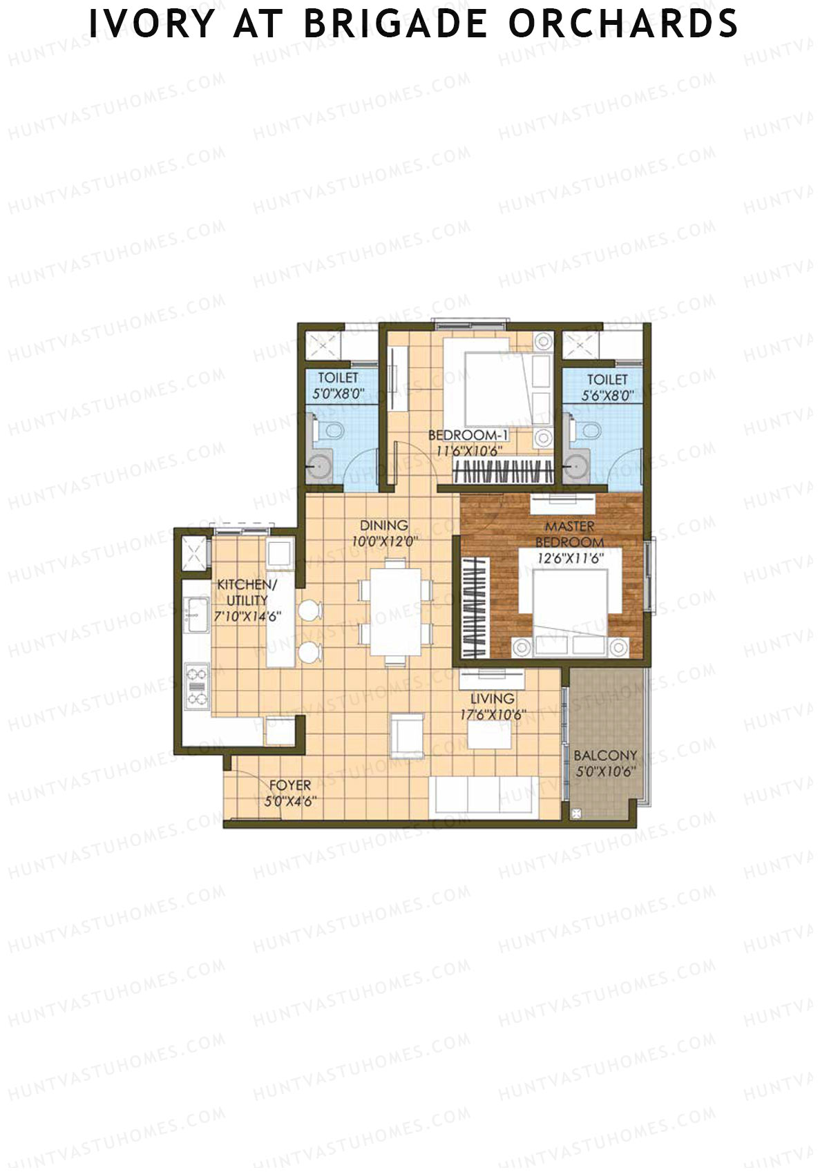 Ivory At Brigade Orchards Block A Unit 1 (Type 1&2) Floor Plan