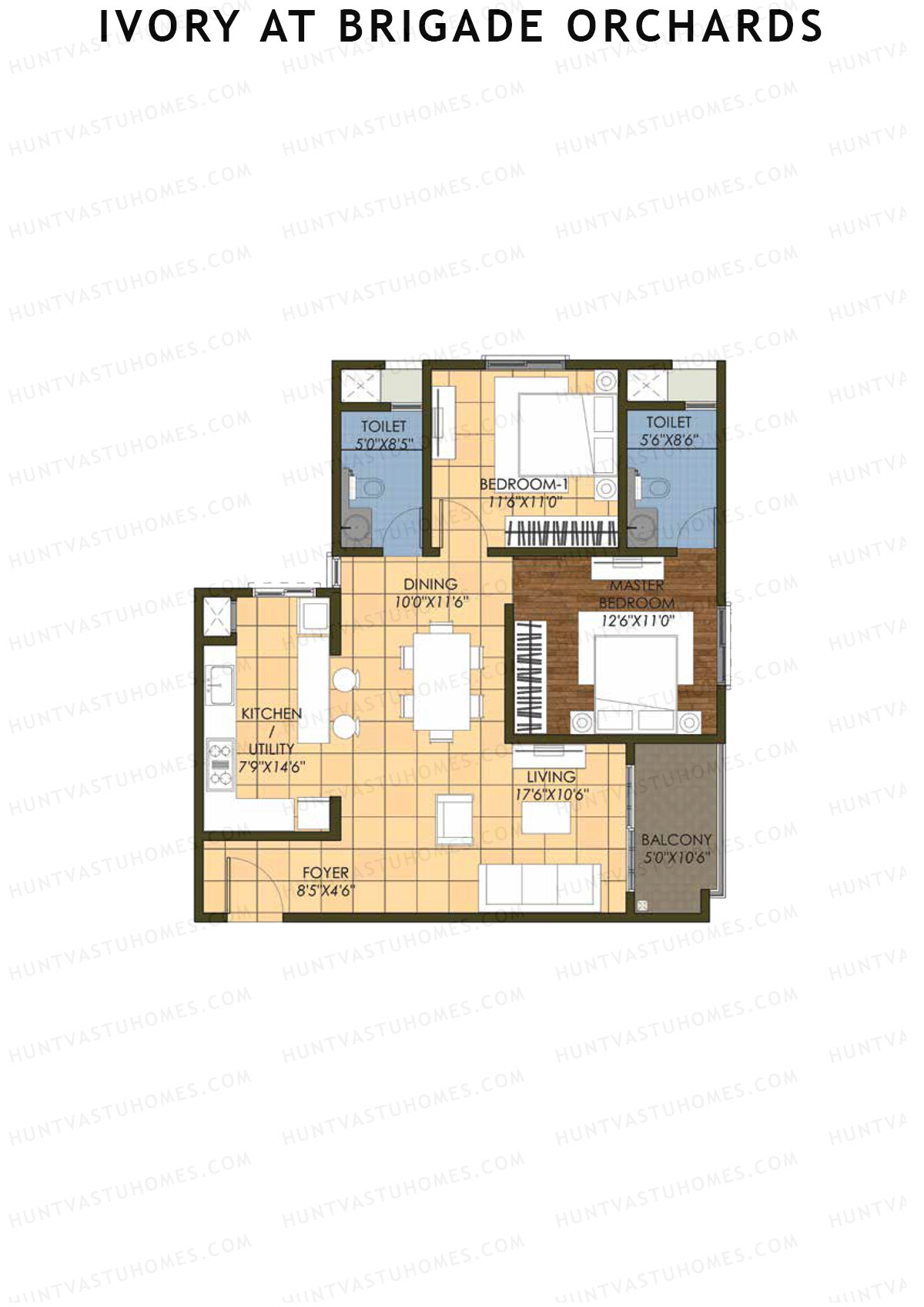 Ivory At Brigade Orchards Block A Unit 4 (Type 3) Floor Plan