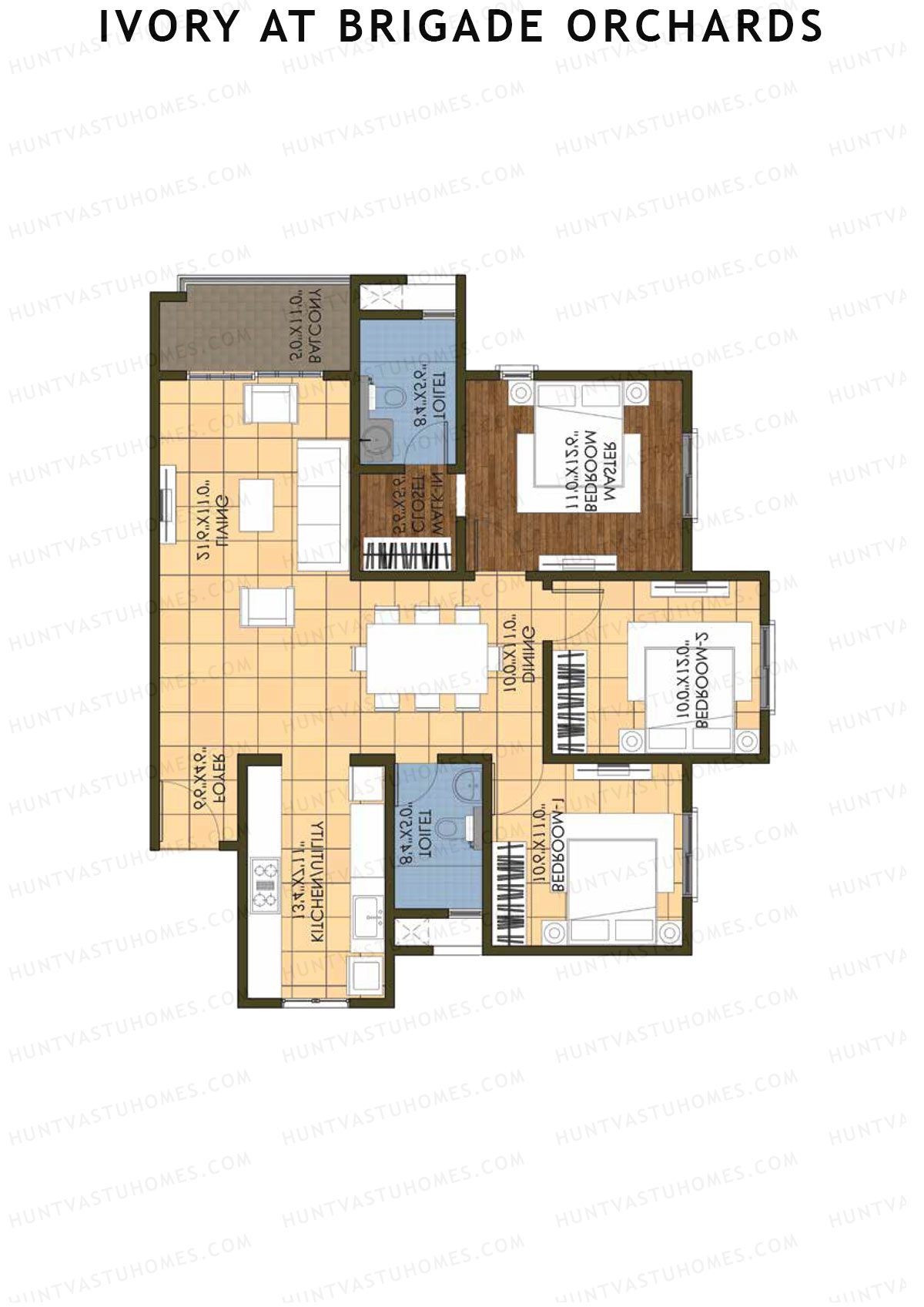 Ivory At Brigade Orchards Block B Unit 10 (Type 1) Floor Plan