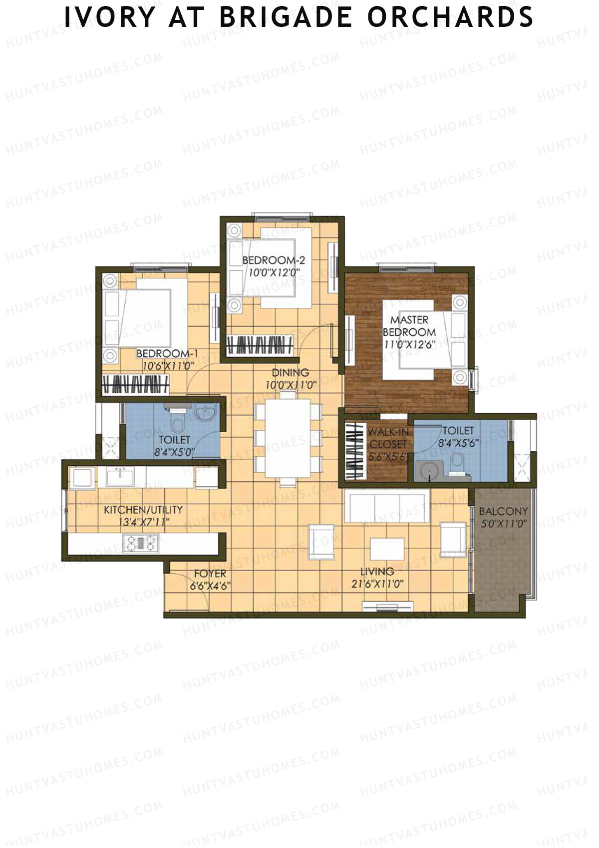 Ivory At Brigade Orchards Block B Unit 11 (Type 1) Floor Plan
