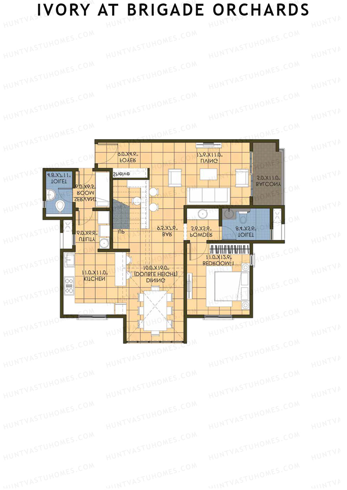 Ivory At Brigade Orchards Block B Unit 12 (Duplex ) Floor Plan