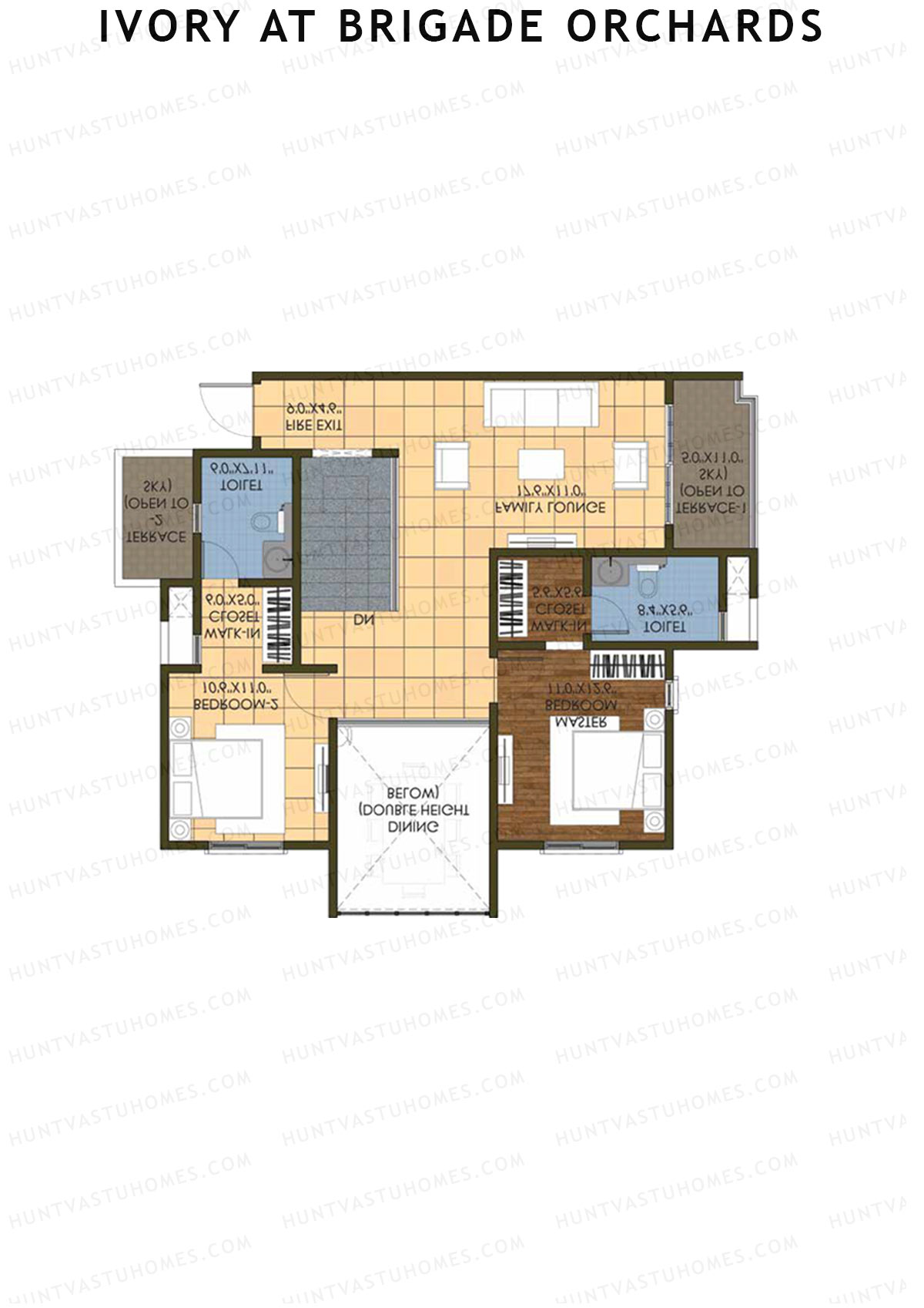 Ivory At Brigade Orchards Block B Unit 12 (Duplex ) Floor Plan