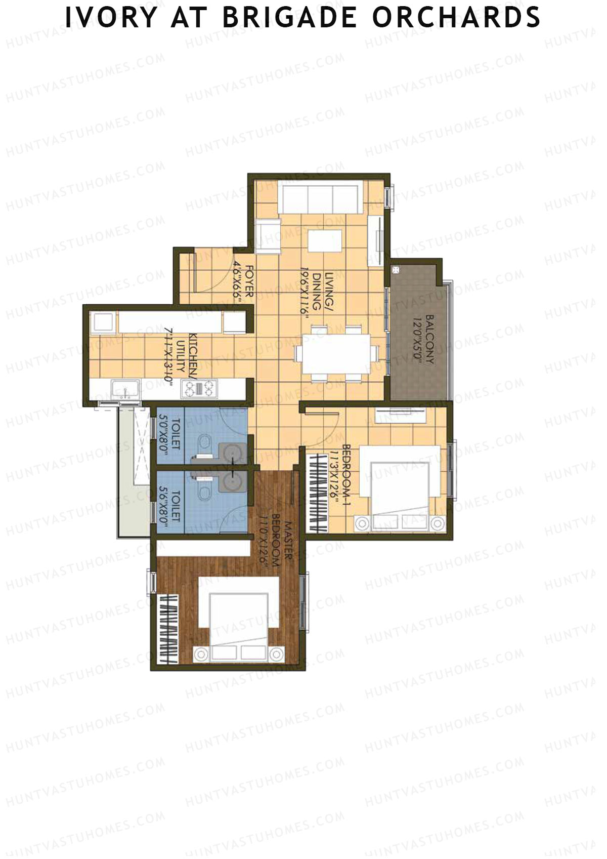 Ivory At Brigade Orchards Block B Unit 5 Floor Plan