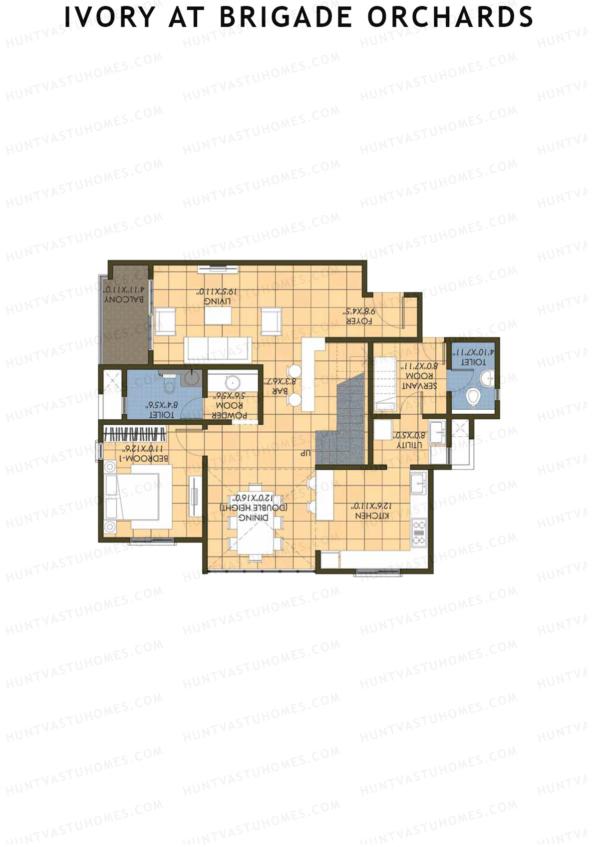 Ivory At Brigade Orchards Block B Unit 7 (Duplex ) Floor Plan