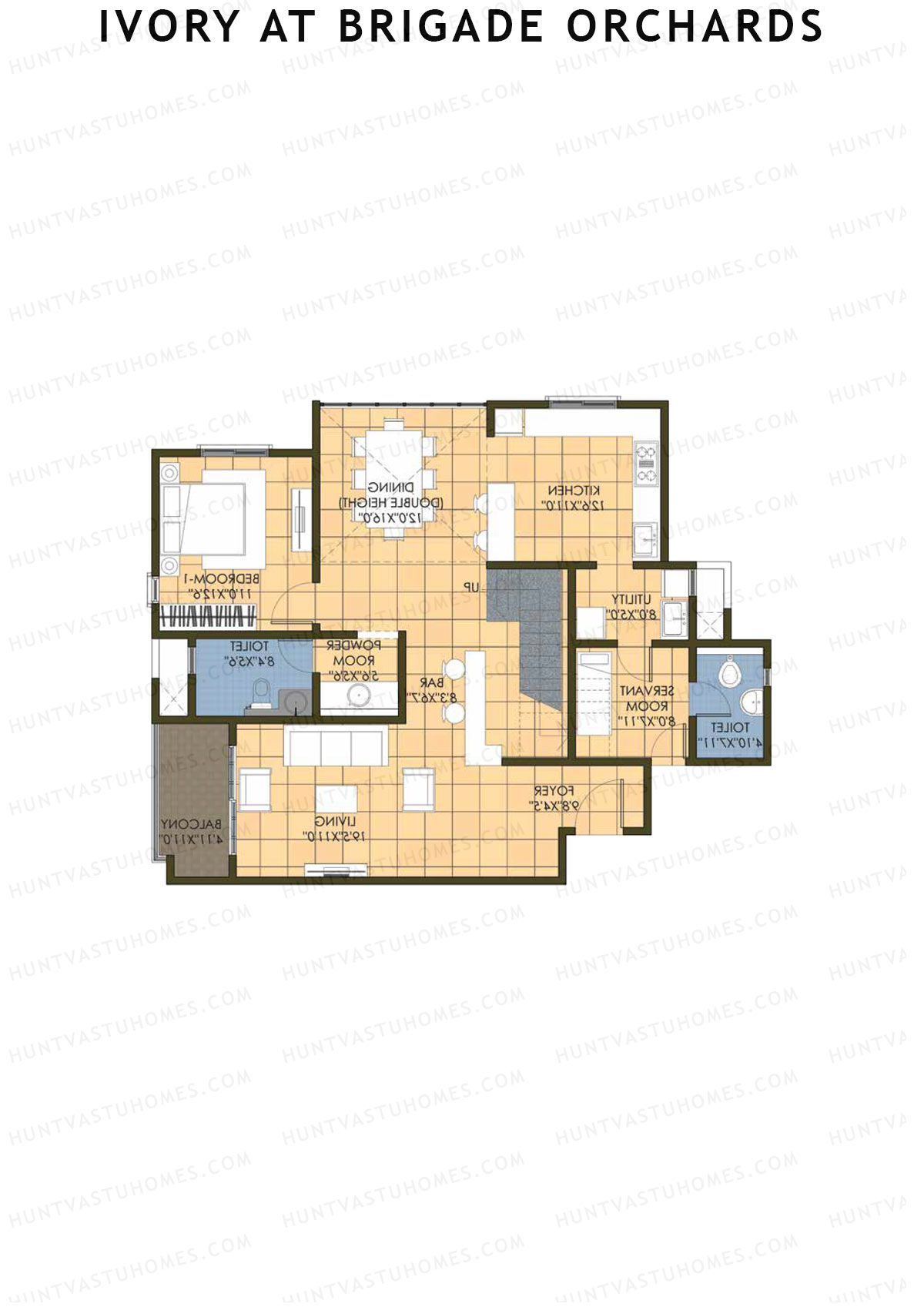 Ivory At Brigade Orchards Block B Unit 8 (Duplex ) Floor Plan