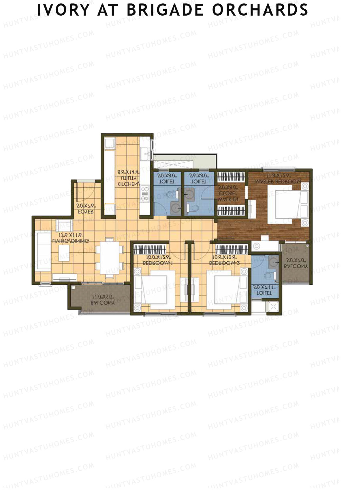 Ivory At Brigade Orchards Block C Unit 13 (Type 1) Floor Plan