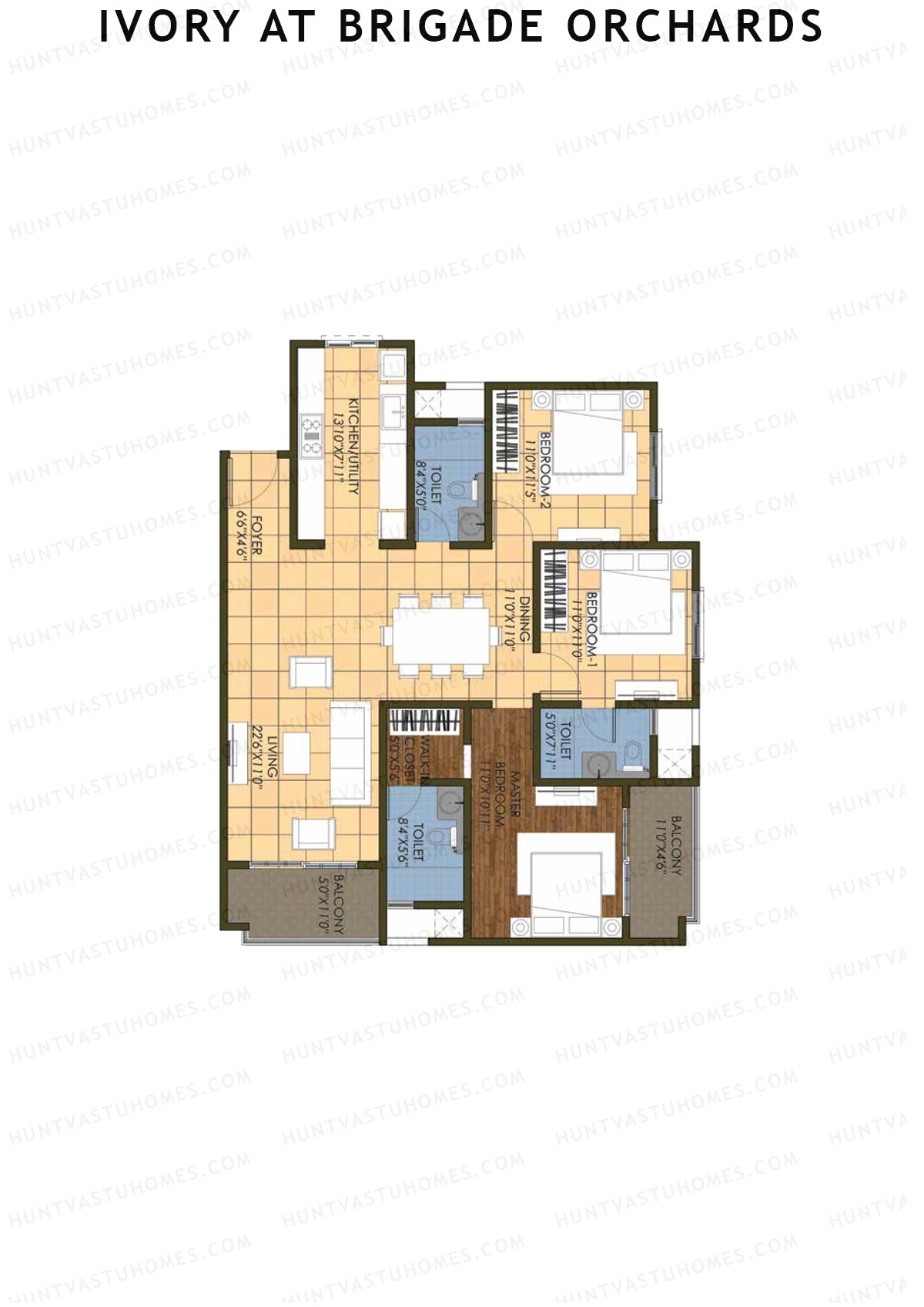 Ivory At Brigade Orchards Block C Unit 14 (Type 2) Floor Plan