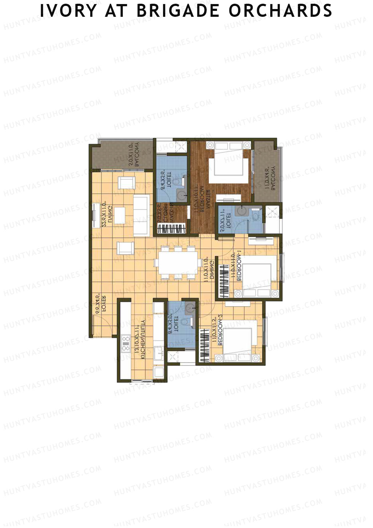 Ivory At Brigade Orchards Block C Unit 19 (Type 2) Floor Plan
