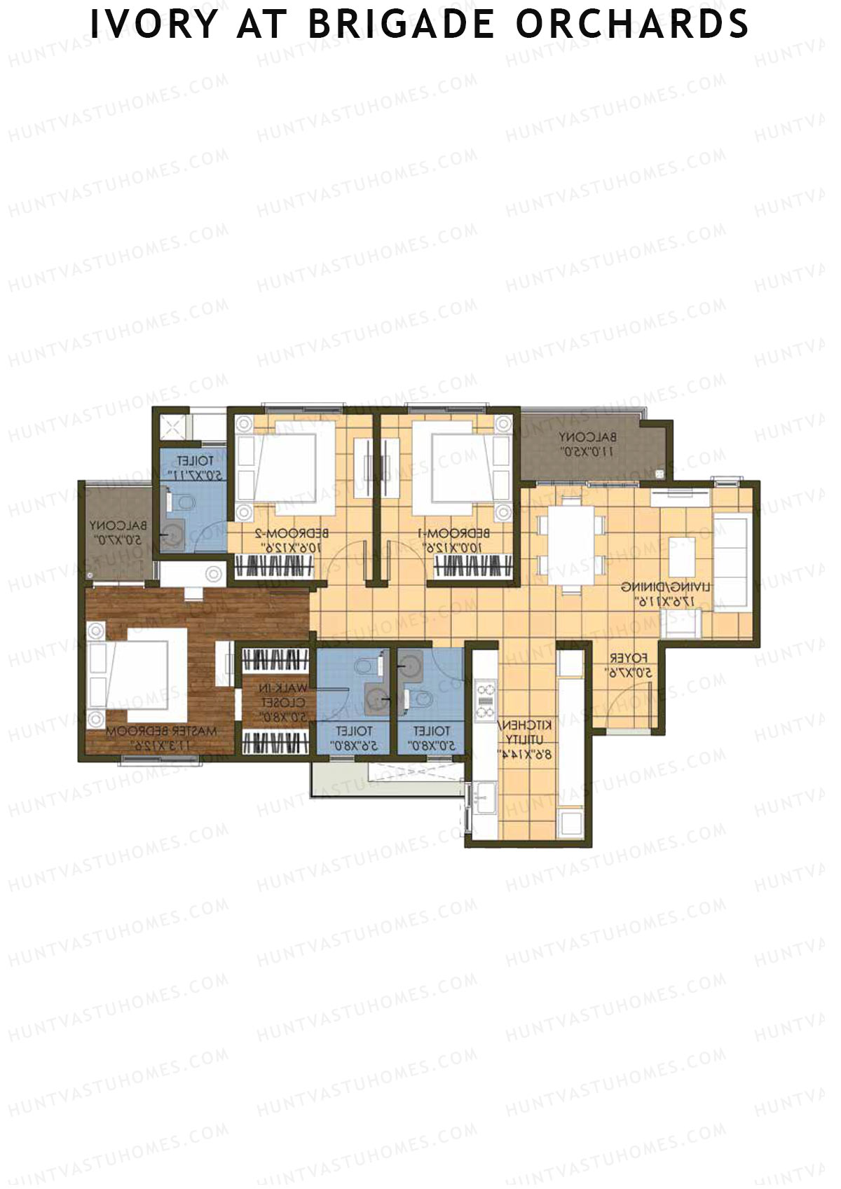 Ivory At Brigade Orchards Block D Unit 21 (Type 1) Floor Plan