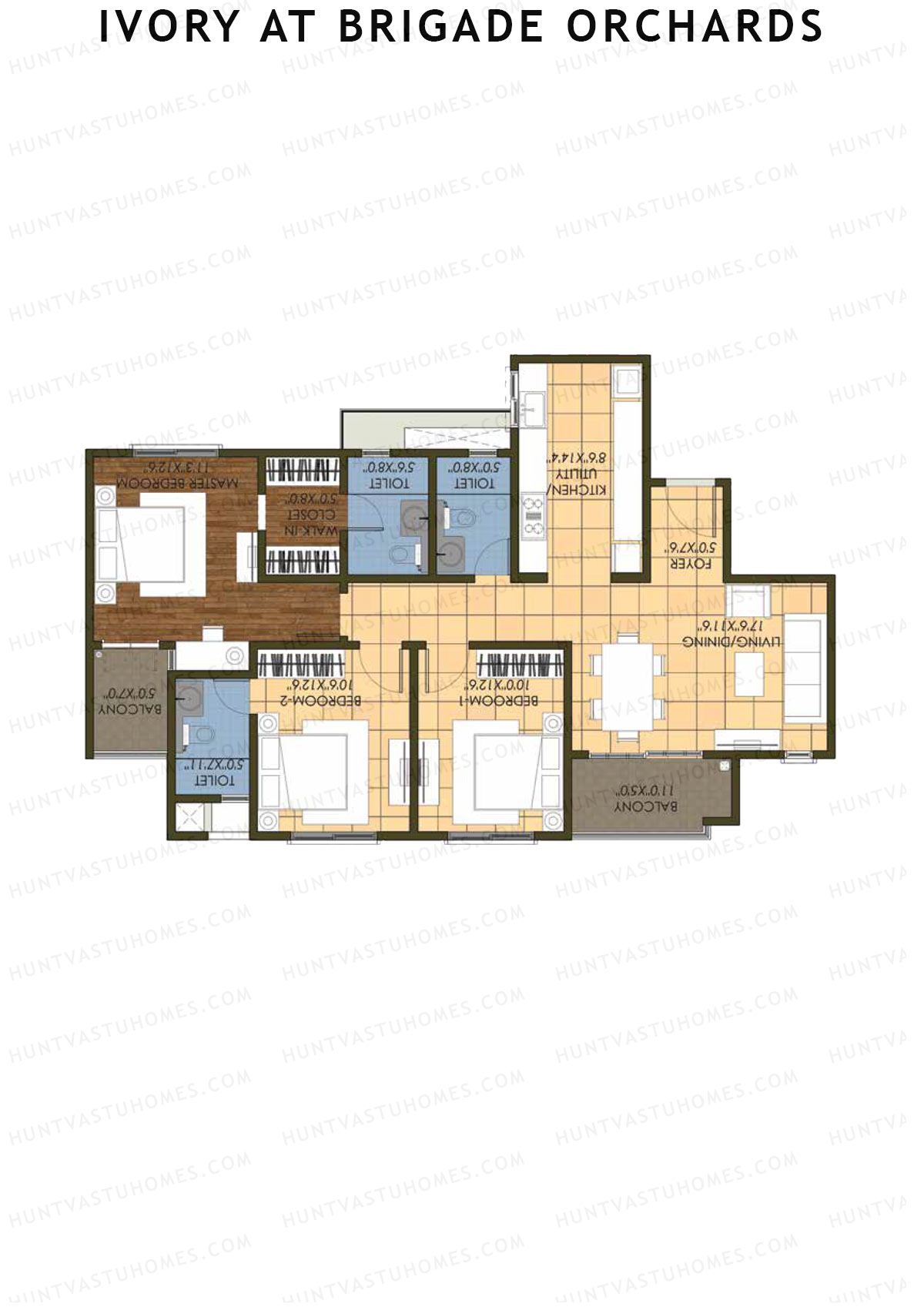 Ivory At Brigade Orchards Block D Unit 22 (Type 1) Floor Plan