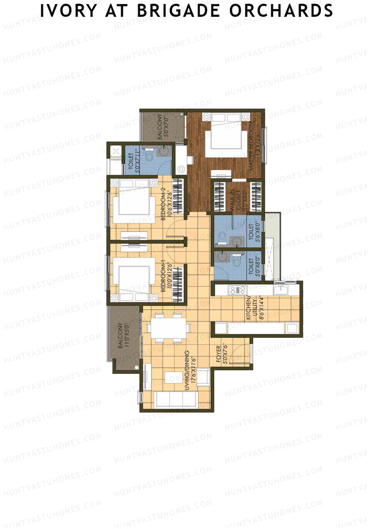 Ivory At Brigade Orchards Block E Unit 28 (Type 1) Floor Plan