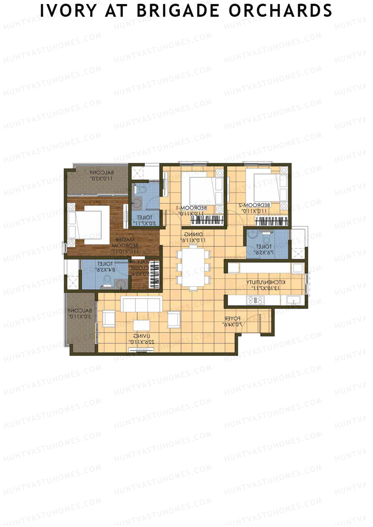 Ivory At Brigade Orchards Block F Unit 31 (Type 3) Floor Plan