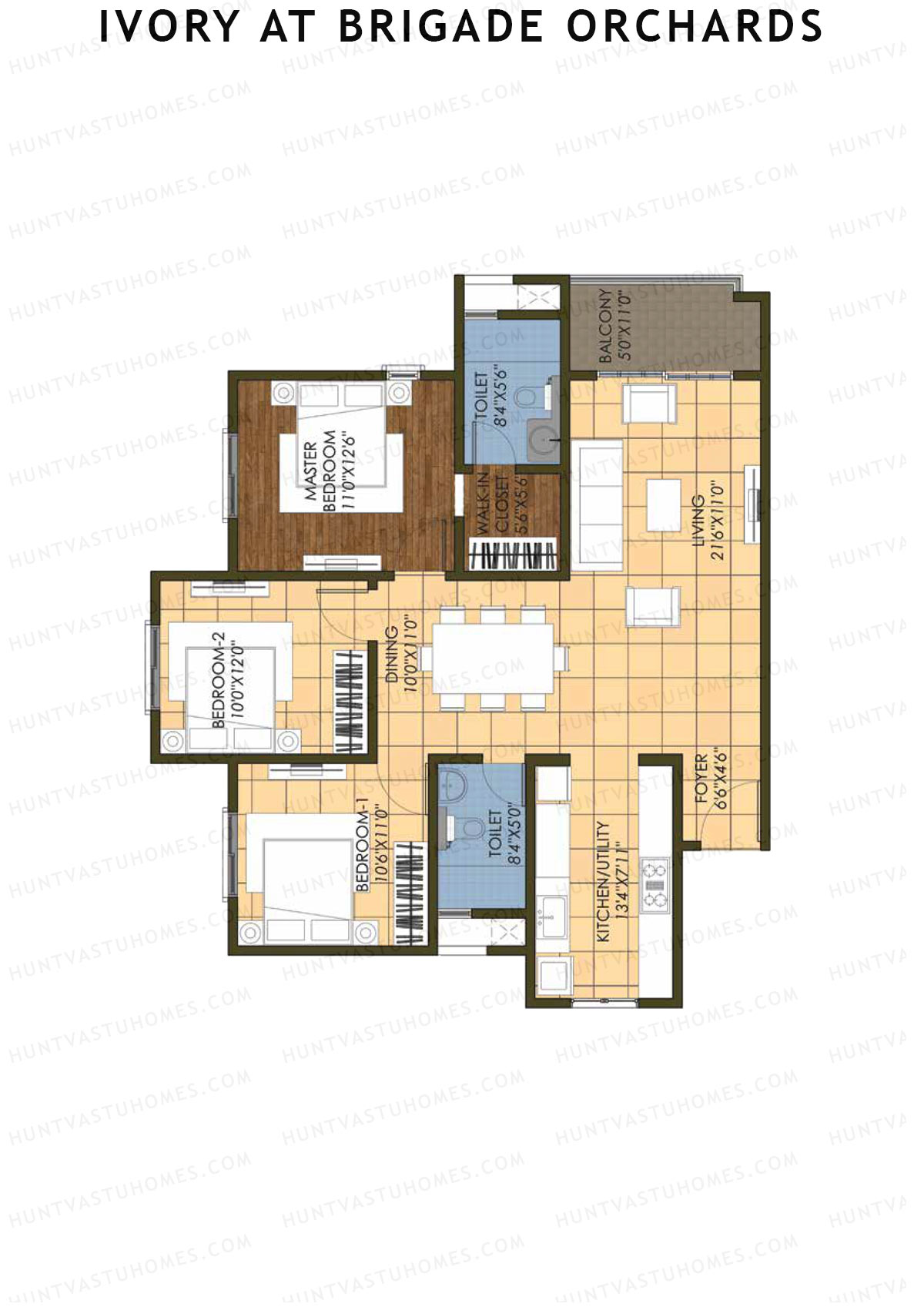 Ivory At Brigade Orchards Block F Unit 32 (Type 1) Floor Plan