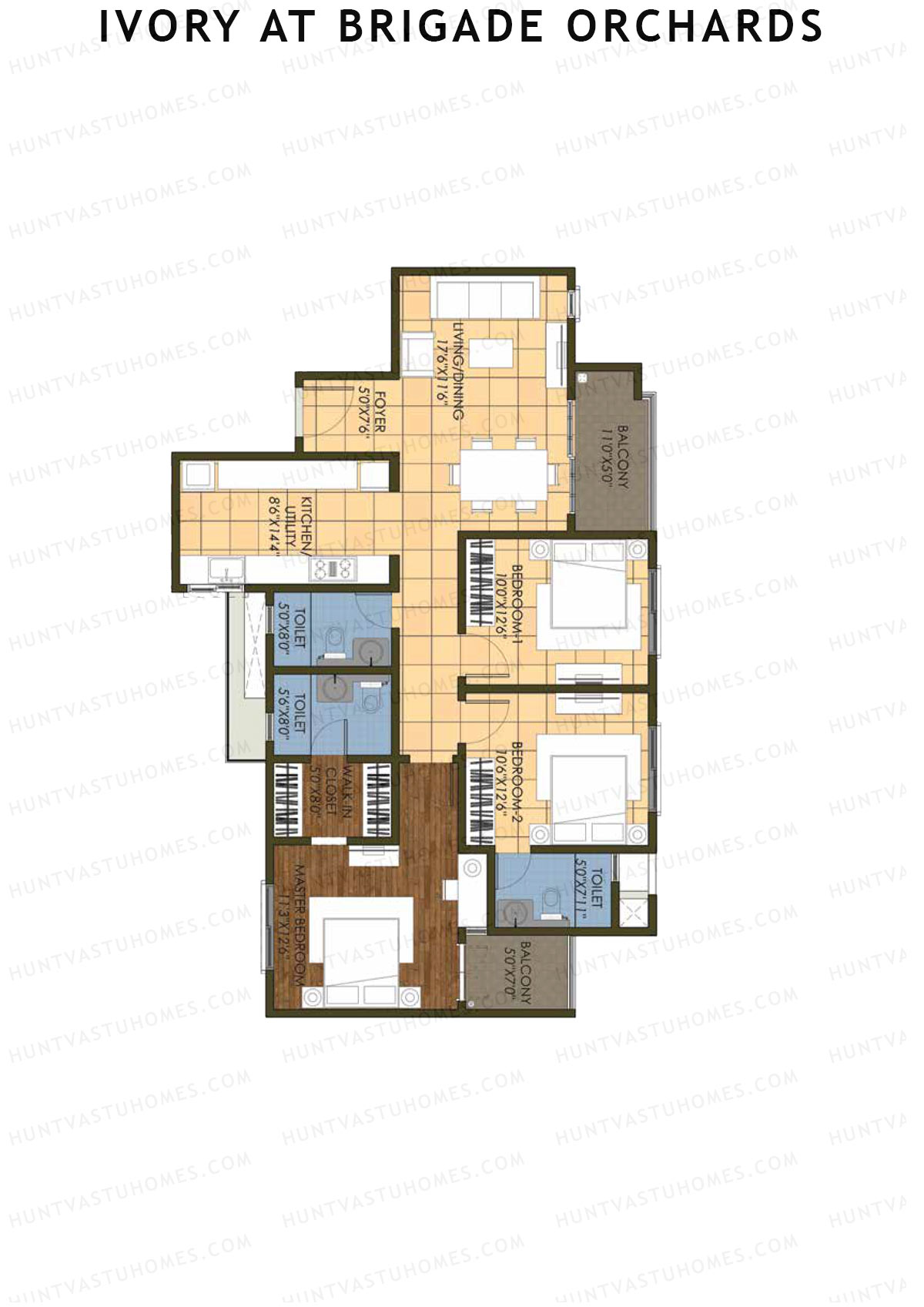 Ivory At Brigade Orchards Block F Unit 36 (Type 1) Floor Plan