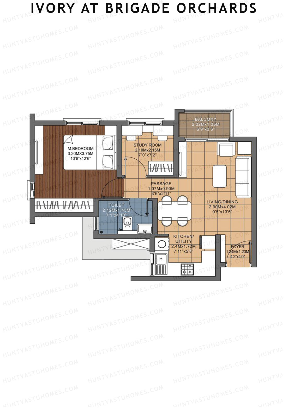 Ivory At Brigade Orchards Block J Unit 38 (Type 1) Floor Plan