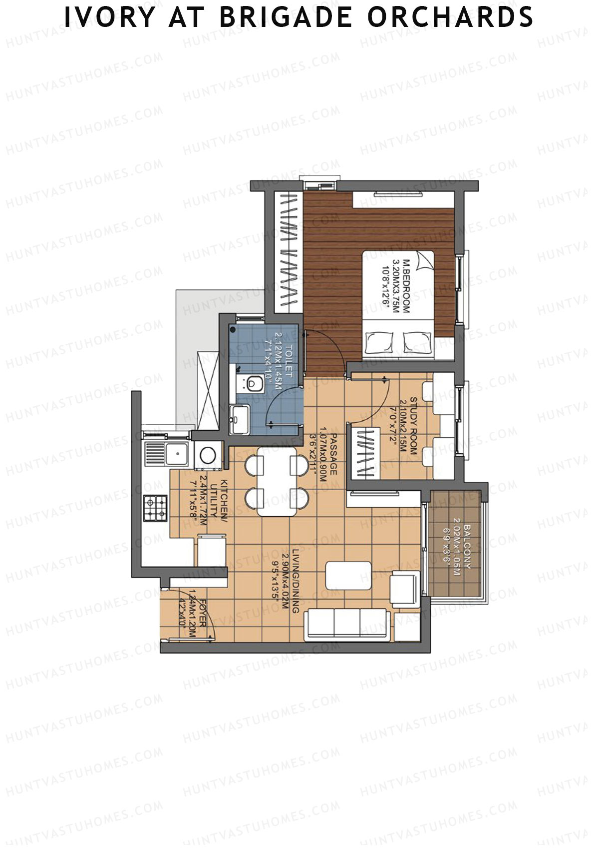 Ivory At Brigade Orchards Block J Unit 39 (Type 1) Floor Plan