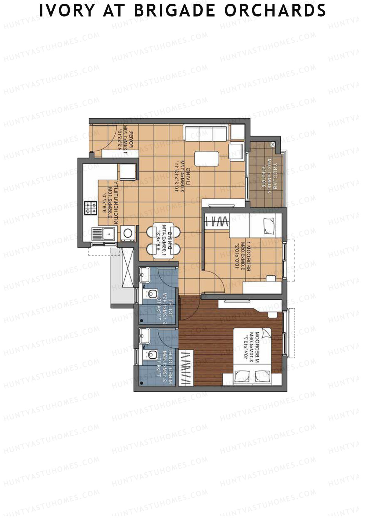Ivory At Brigade Orchards Block K Unit 52 (Type 1) Floor Plan