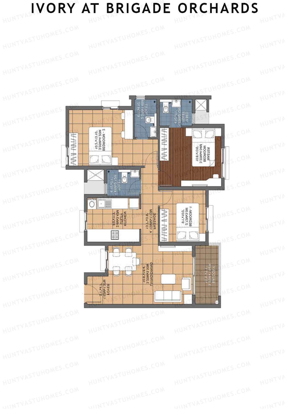 Ivory At Brigade Orchards Block L Unit 61 (Type 3) Floor Plan
