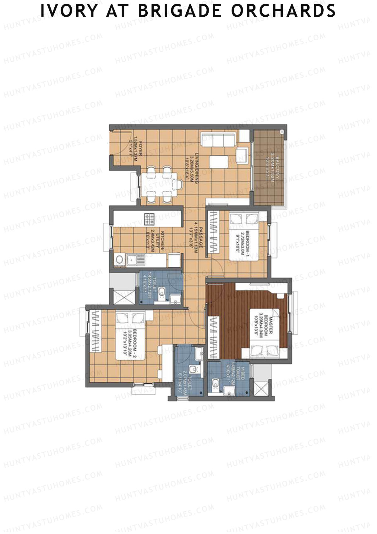 Ivory At Brigade Orchards Block L Unit 62 (Type 3) Floor Plan