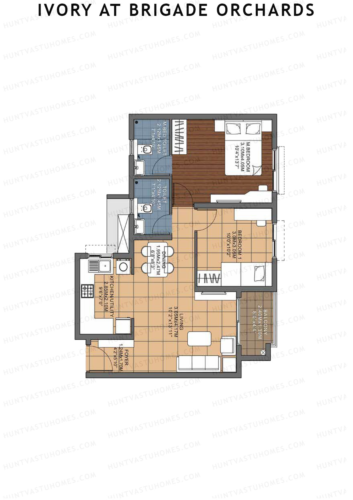 Ivory At Brigade Orchards Block L Unit 63 (Type 1) Floor Plan