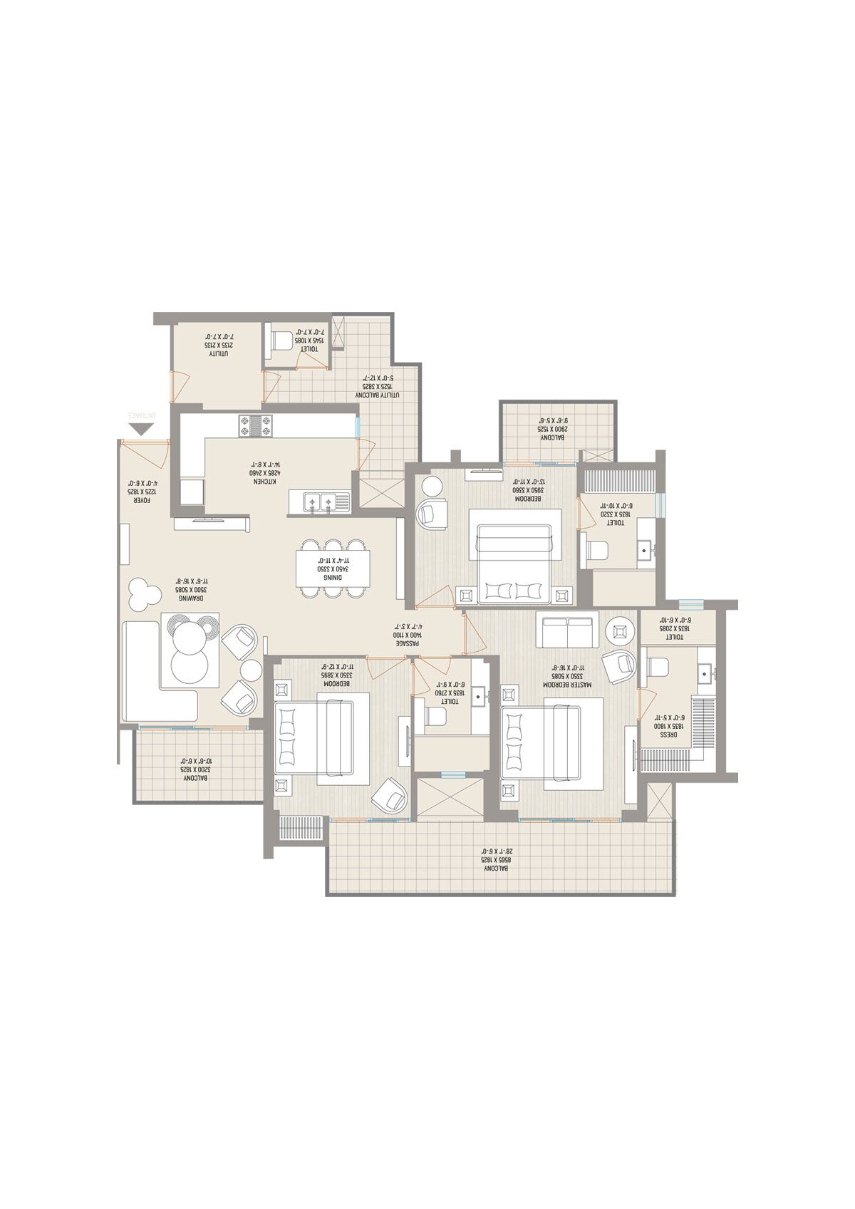 Ivy County Tower B1 Unit 1 Floor Plan