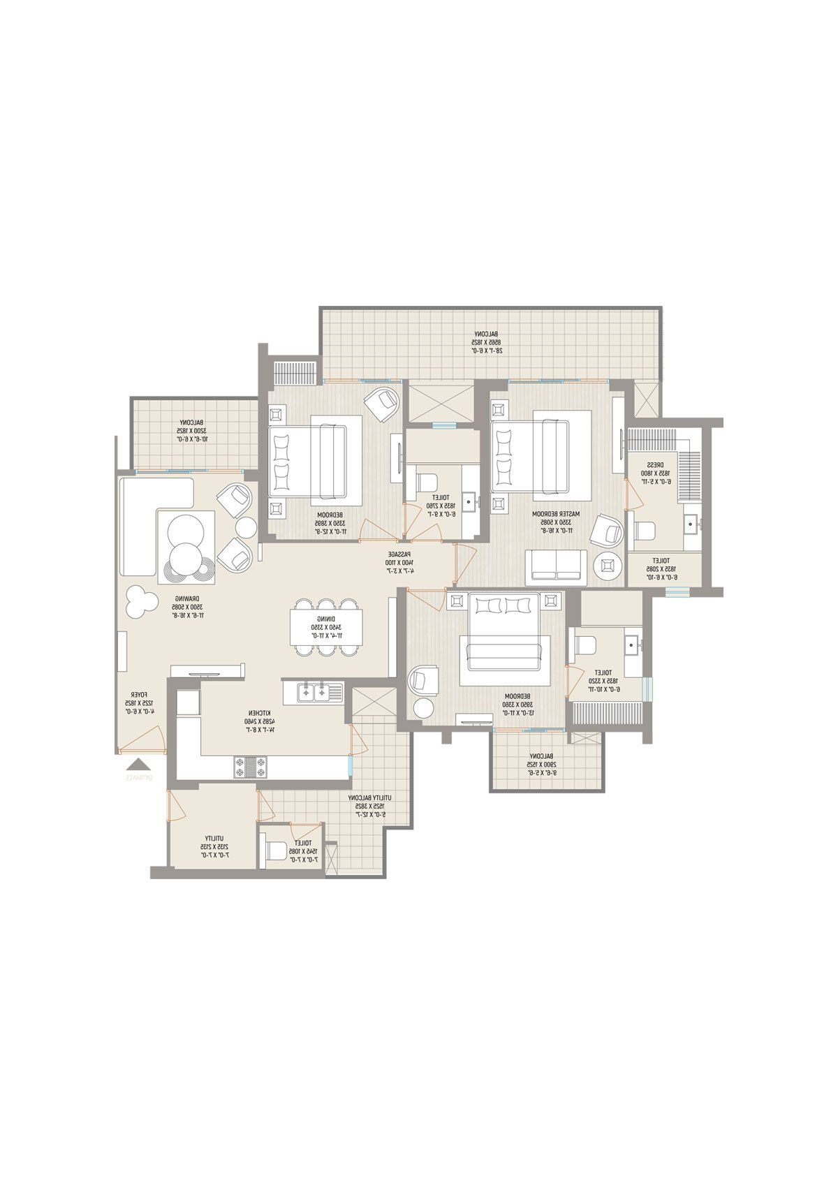 Ivy County Tower B2 Unit 2 Floor Plan