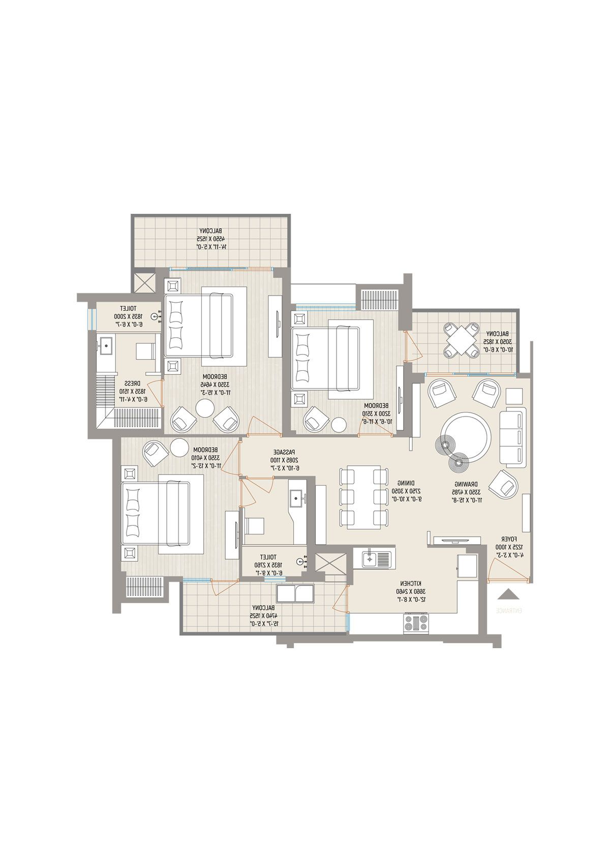 Ivy County Tower C2 Unit 1 Floor Plan