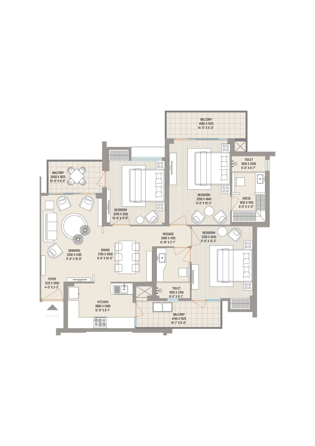 Ivy County Tower C2 Unit 2 Floor Plan