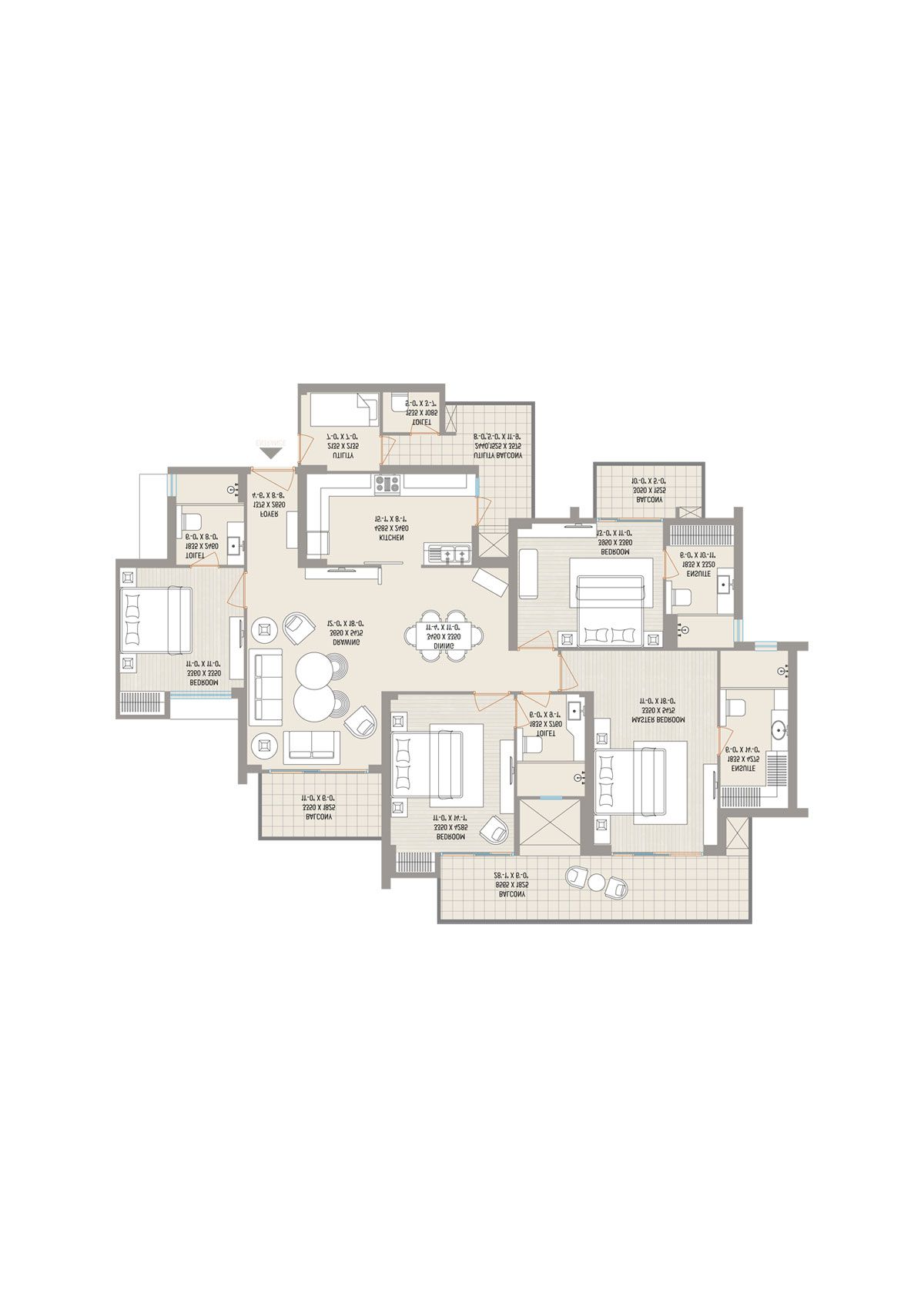 Ivy County Tower A1 Unit 1 Floor Plan