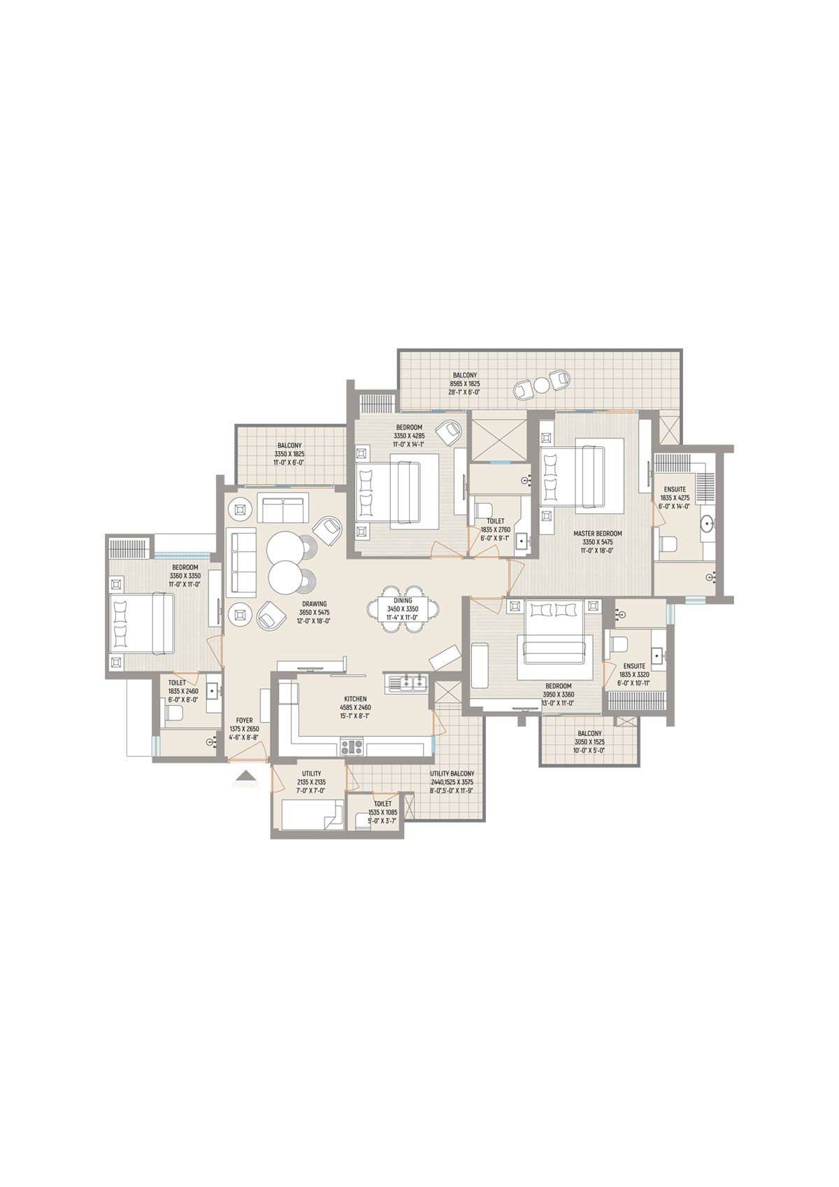 Ivy County Tower A1 Unit 4 Floor Plan