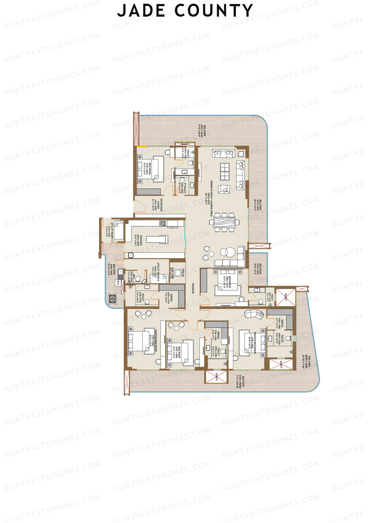 Jade County Tower A Unit 2 (Type A) Floor Plan