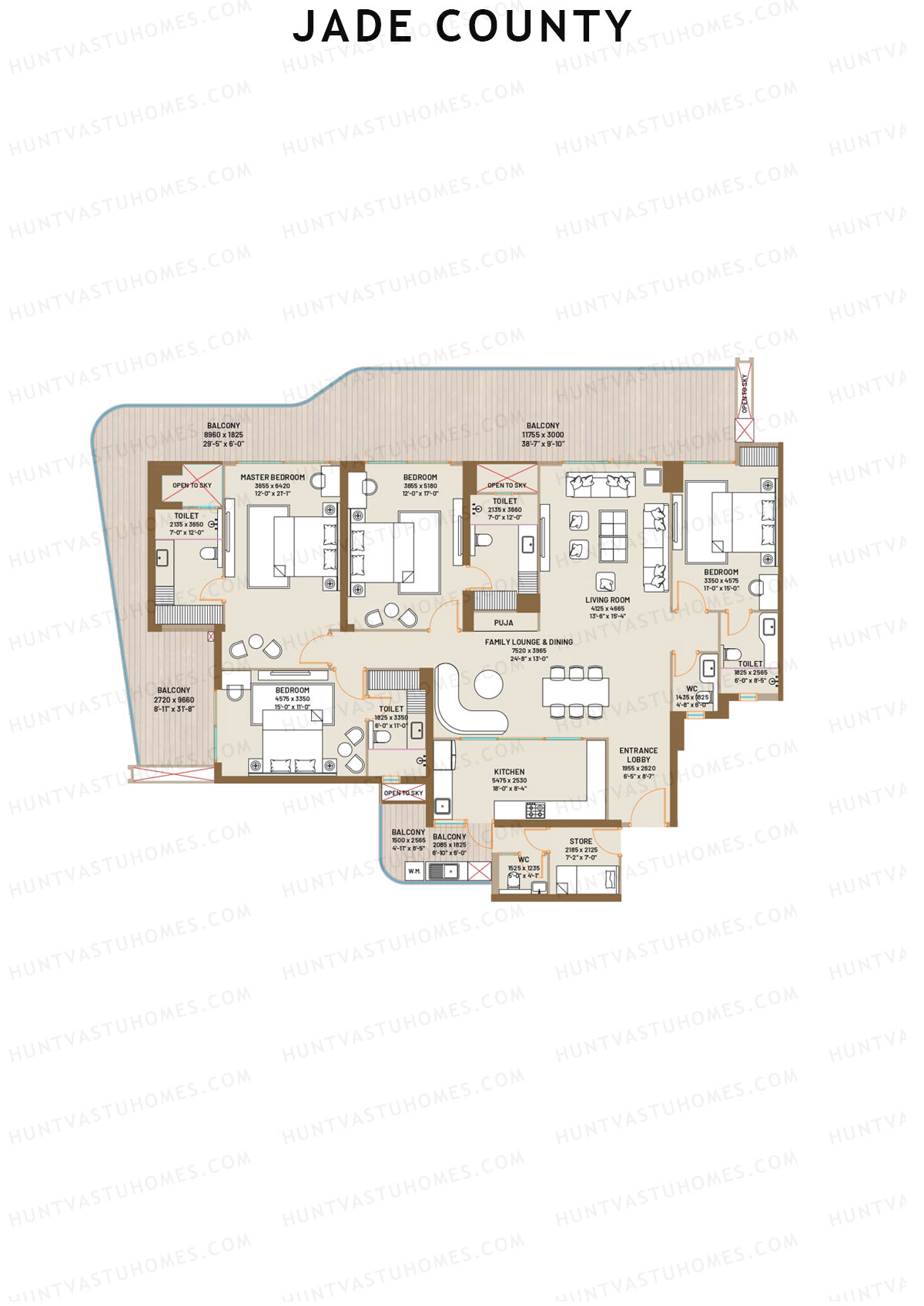 Jade County Tower B1 Unit 1 (Type B) Floor Plan