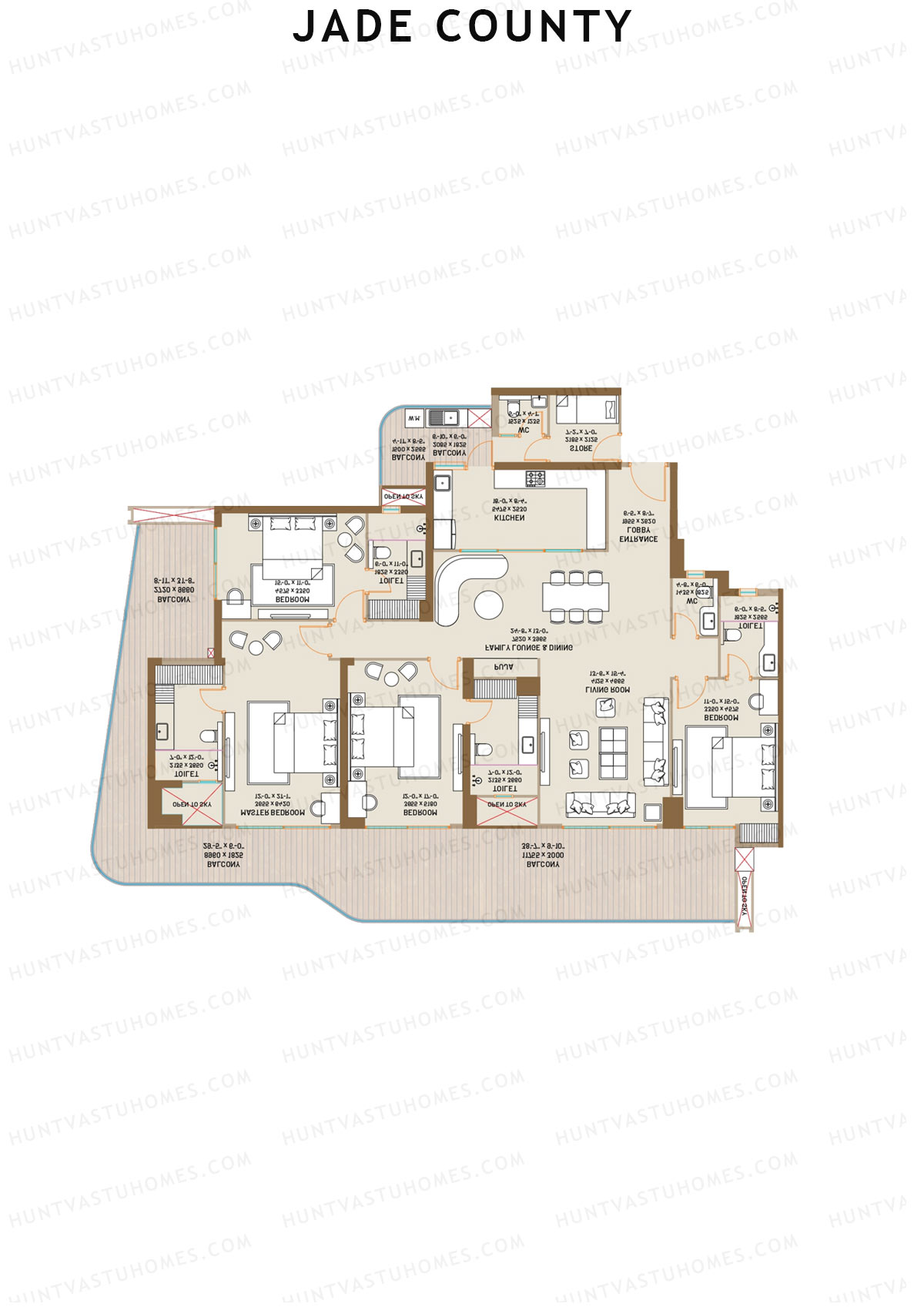 Jade County Tower B1 Unit 4 (Type B) Floor Plan